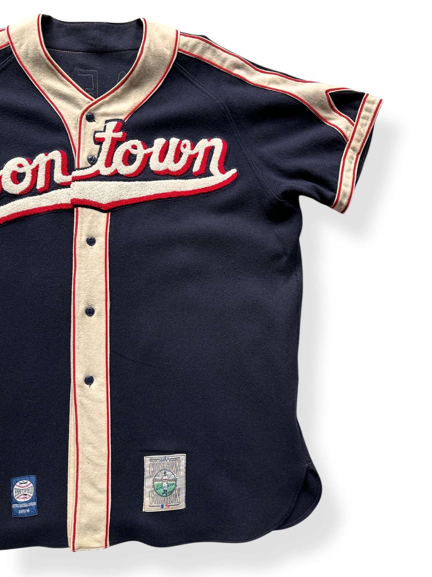 Front Left of Ebbets Field X Toon Town Wool Jersey SZ XXL