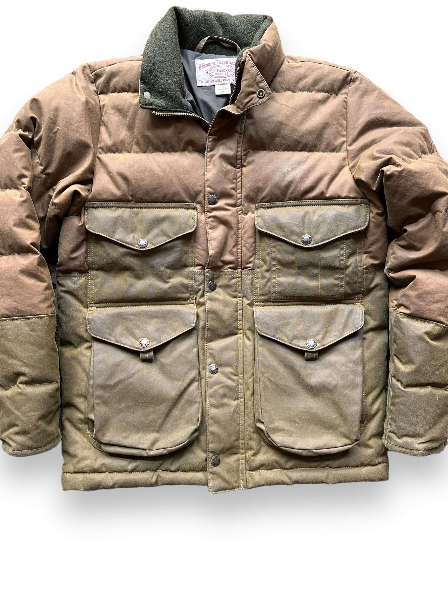Front Detail on Filson Down Cruiser Jacket SZ XS | Filson Down Cruiser | Filson Workwear Seattle