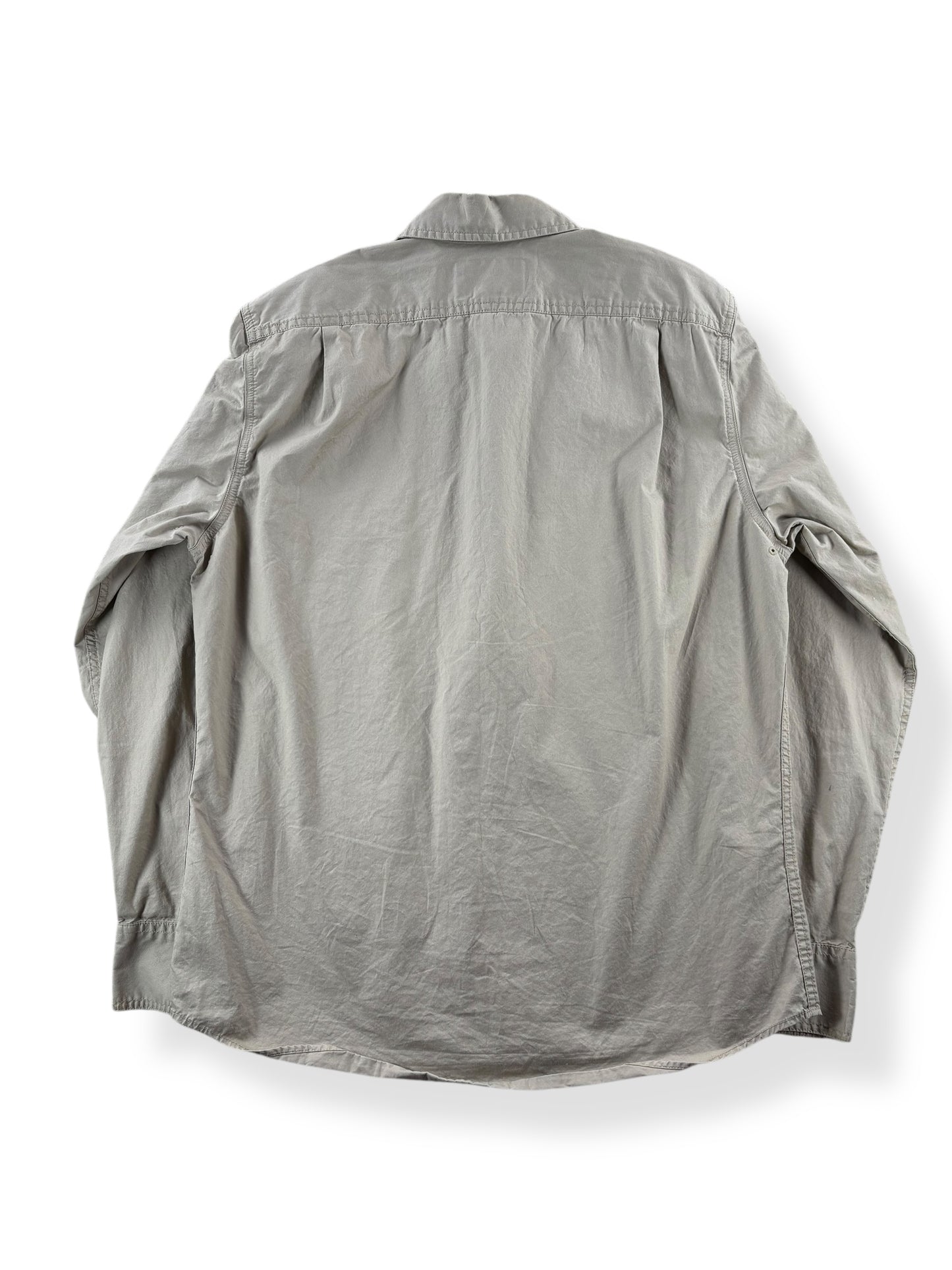 Back of Modern Filson Khaki Safari Shirt SZ M