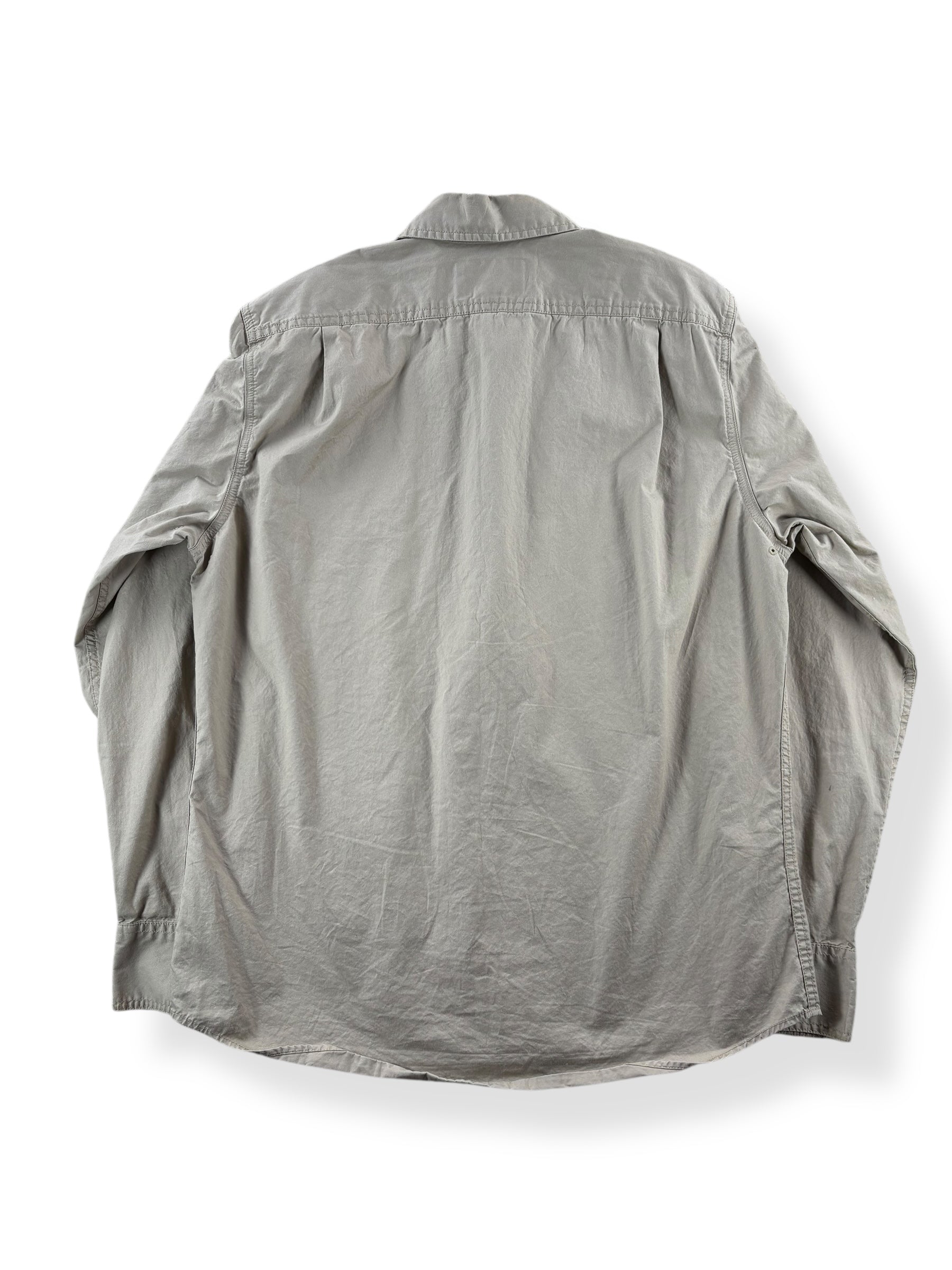 Back of Modern Filson Khaki Safari Shirt SZ M