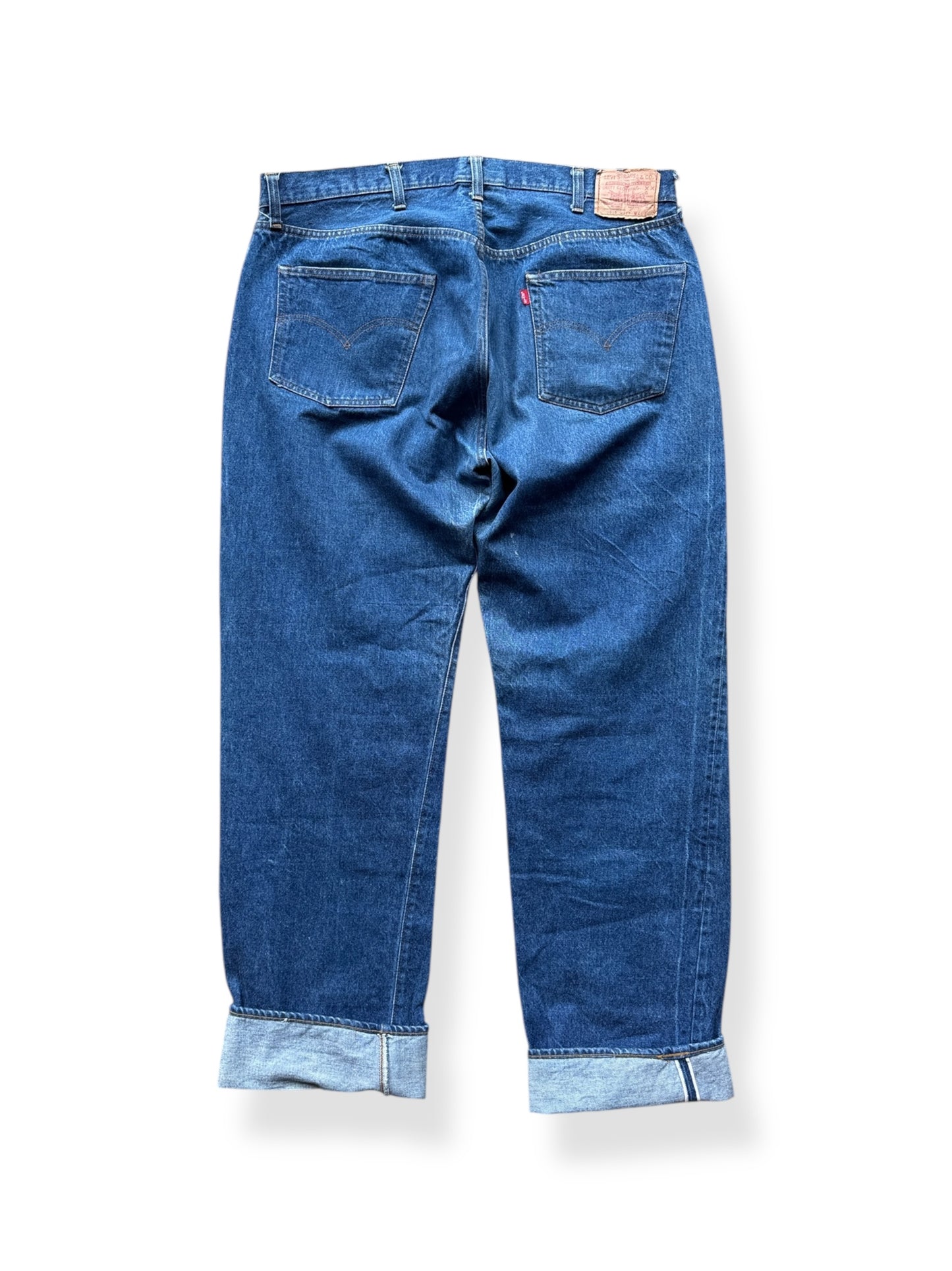 Back of Vintage Dark Levis 501 Redline Jeans W40