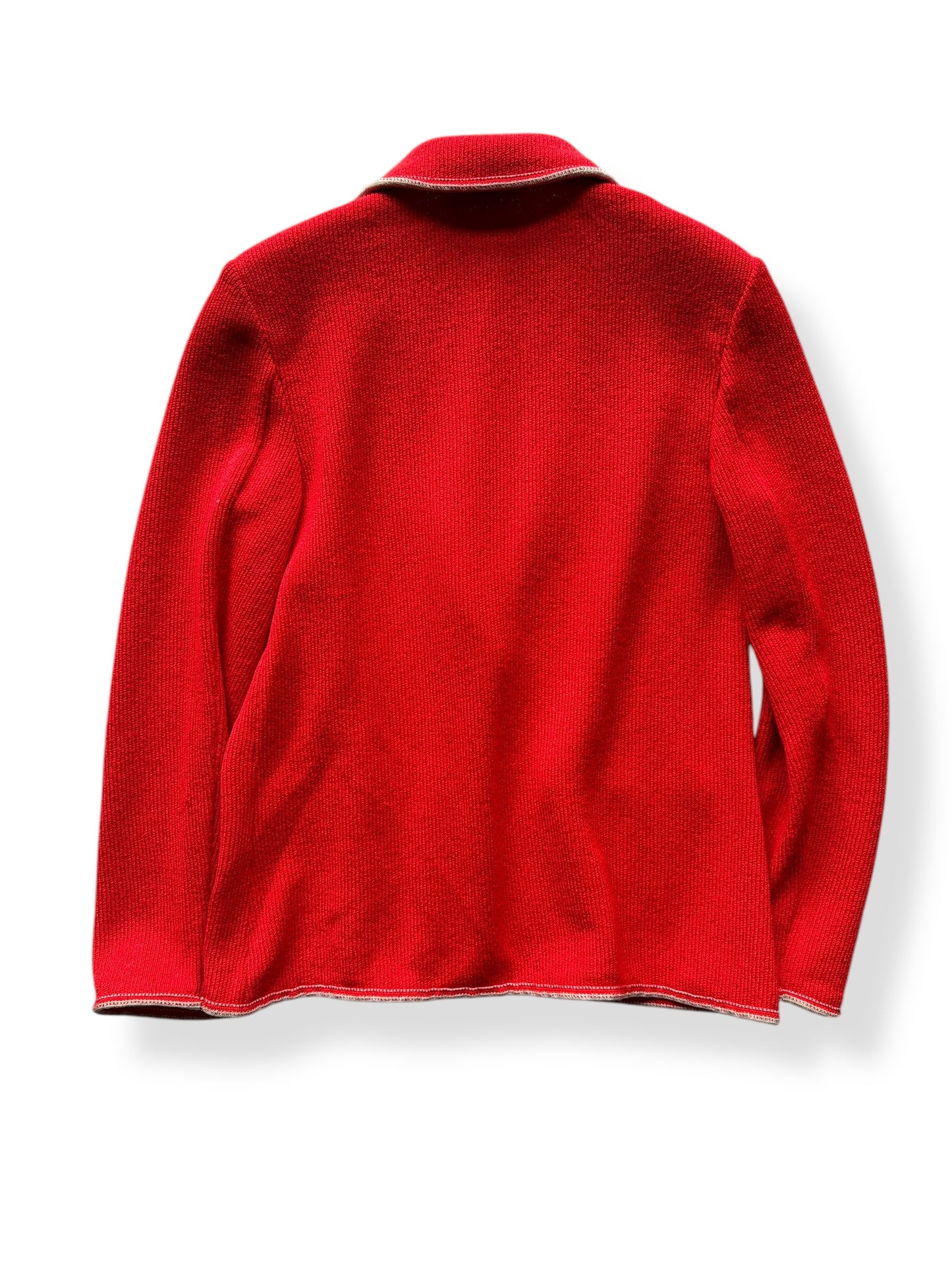 Back of Vintage Ladies Butte Red Knit Blazer Top SZ S