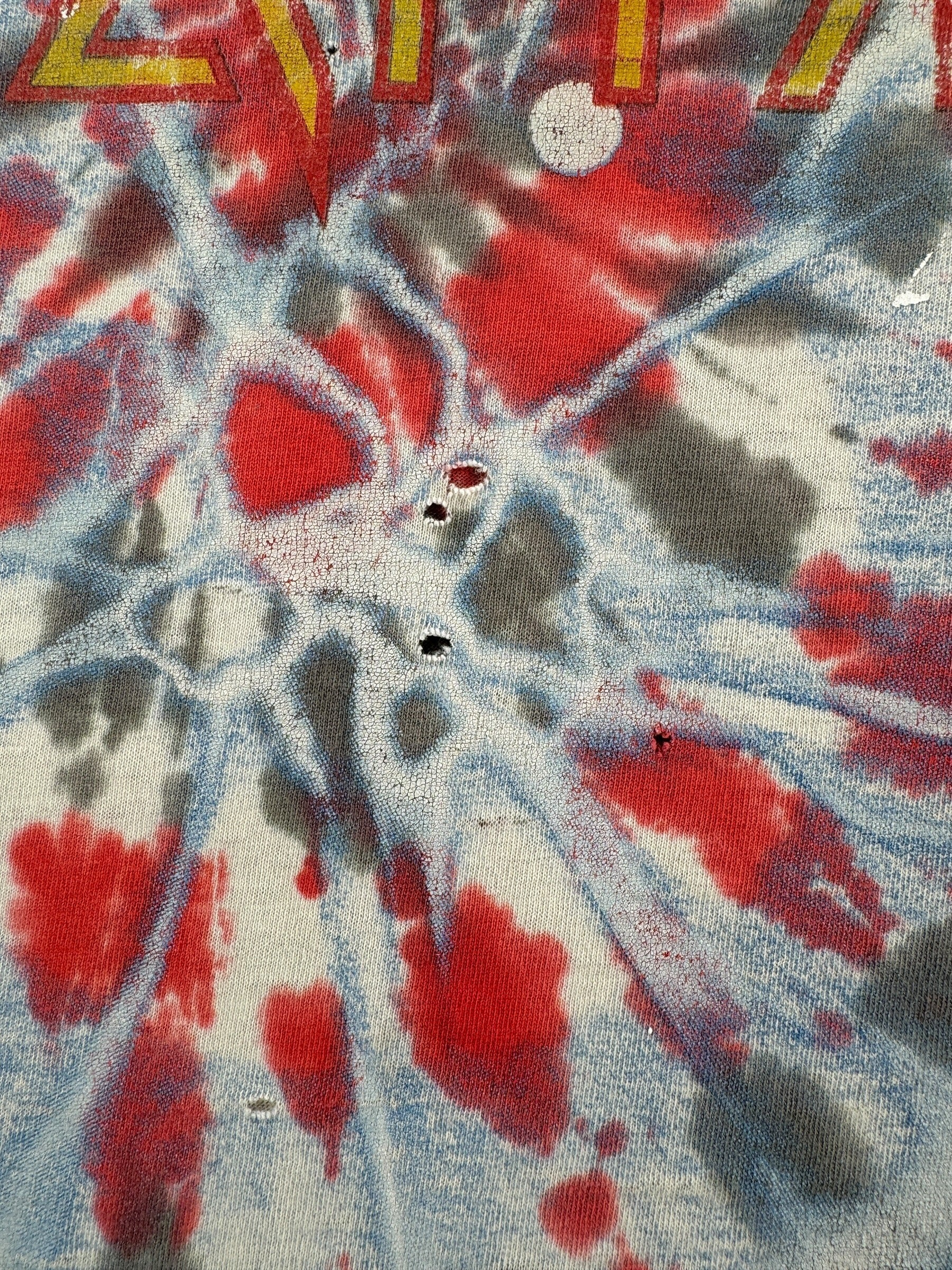 Holes on Vintage Def Leppard Tie Dye Tee SZ XL