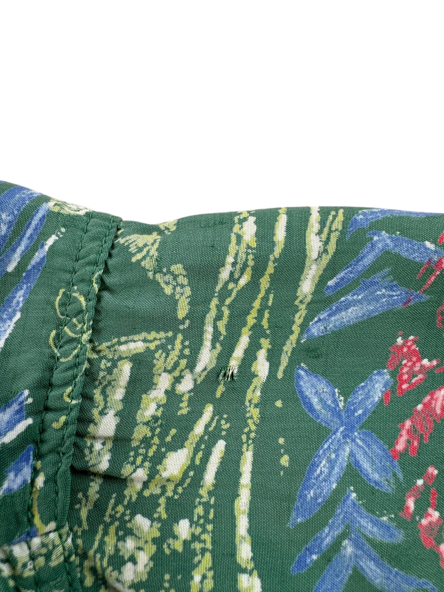 Holes on Vintage Gaugin Print Aloha Shirt SZ L