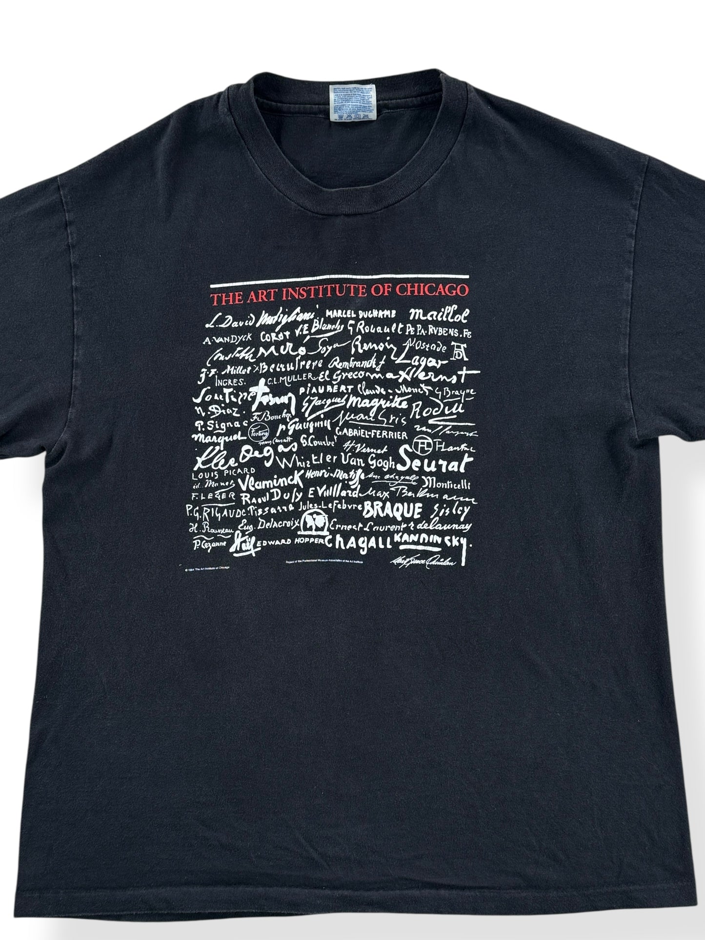 Front Close Up of Vintage Art Institute of Chicago Tee SZ L