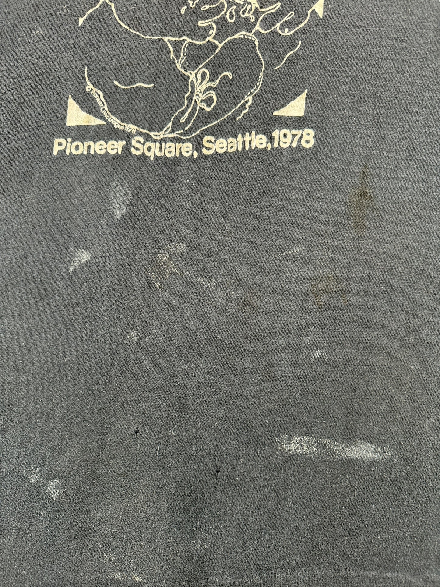 Stains on Vintage Fat Tuesday Old Seattle Bar 1978 Tee SZ L