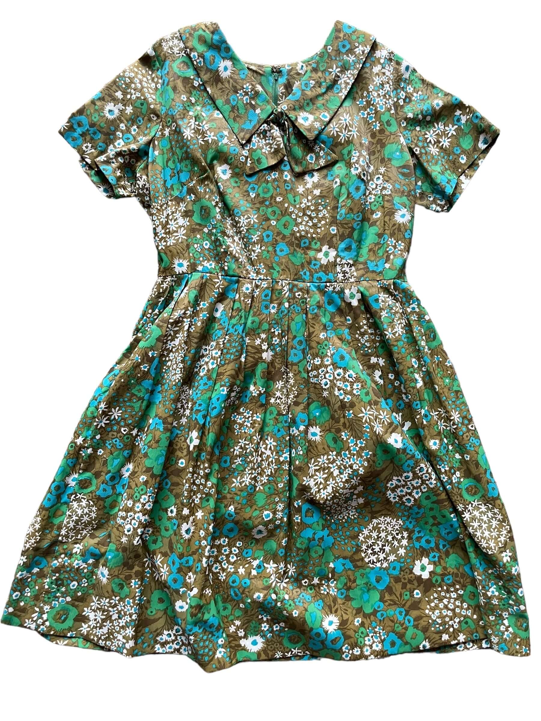 1960s Green Floral Babydoll Dress L The Barn Owl Vintage Goods 1960s Green Floral Babydoll Dress L The Barn Owl Vintage Goods