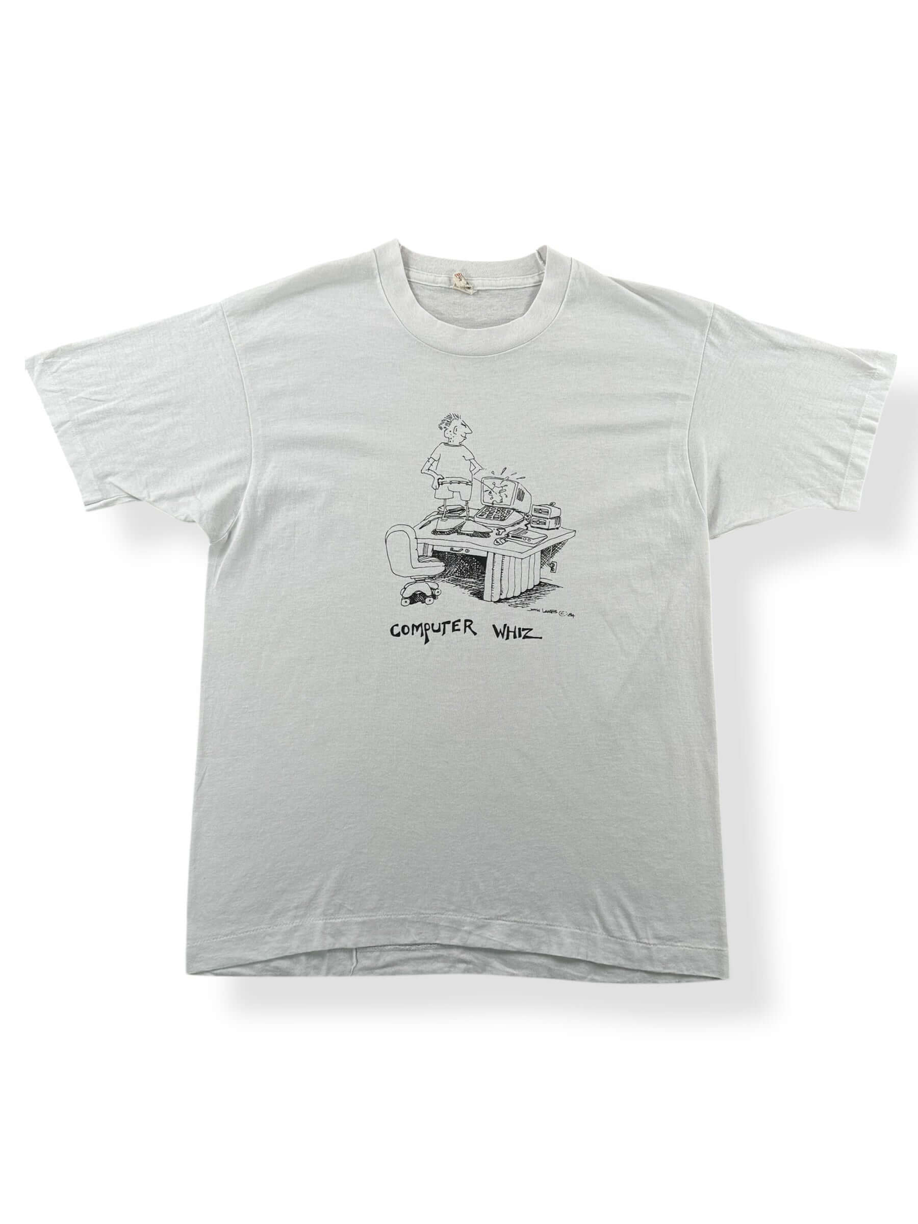 Vintage Computer Whiz Tee SZ M – The Barn Owl Vintage Goods DESKTOP TEE / WHT