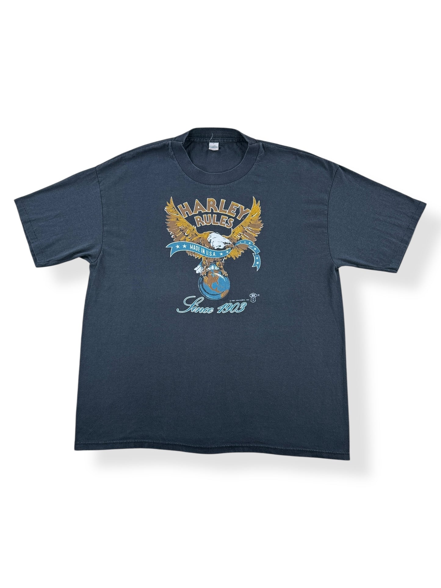 Front of Vintage 80s Harley Tee SZ L