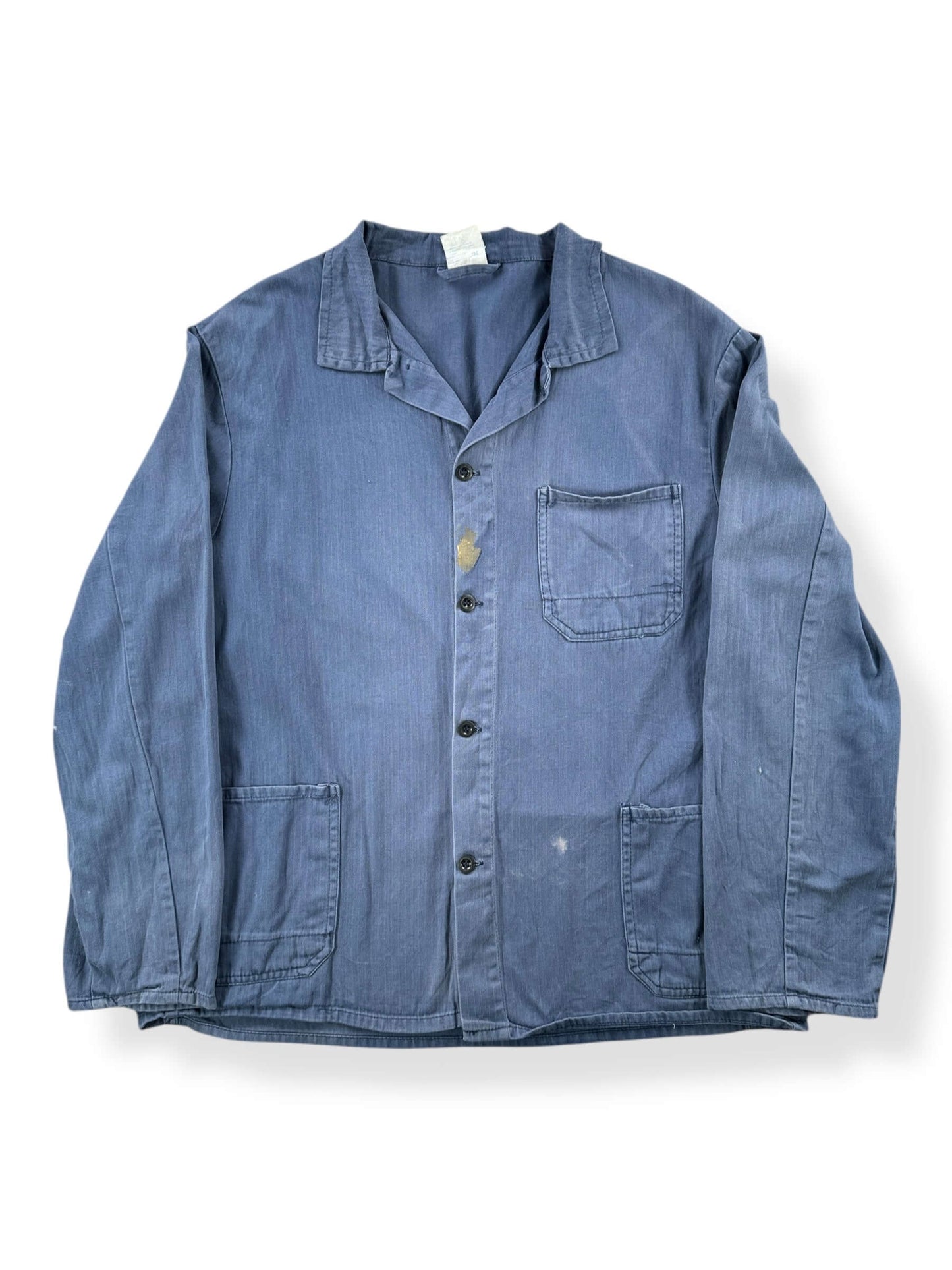 Front of Vintage HBT French Chore Coat SZ L AS IS