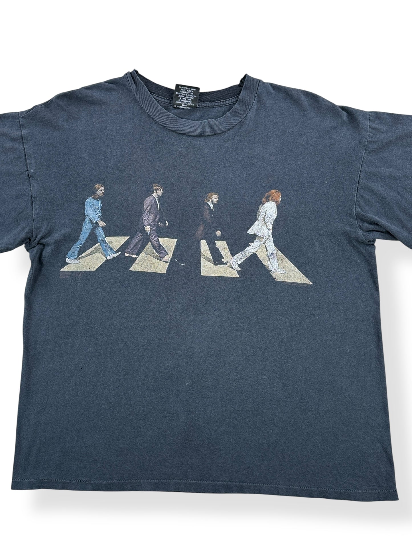 Front Close Up of Vintage Canada Made Beatles Abbey Road Single Stitch Tee SZ XL