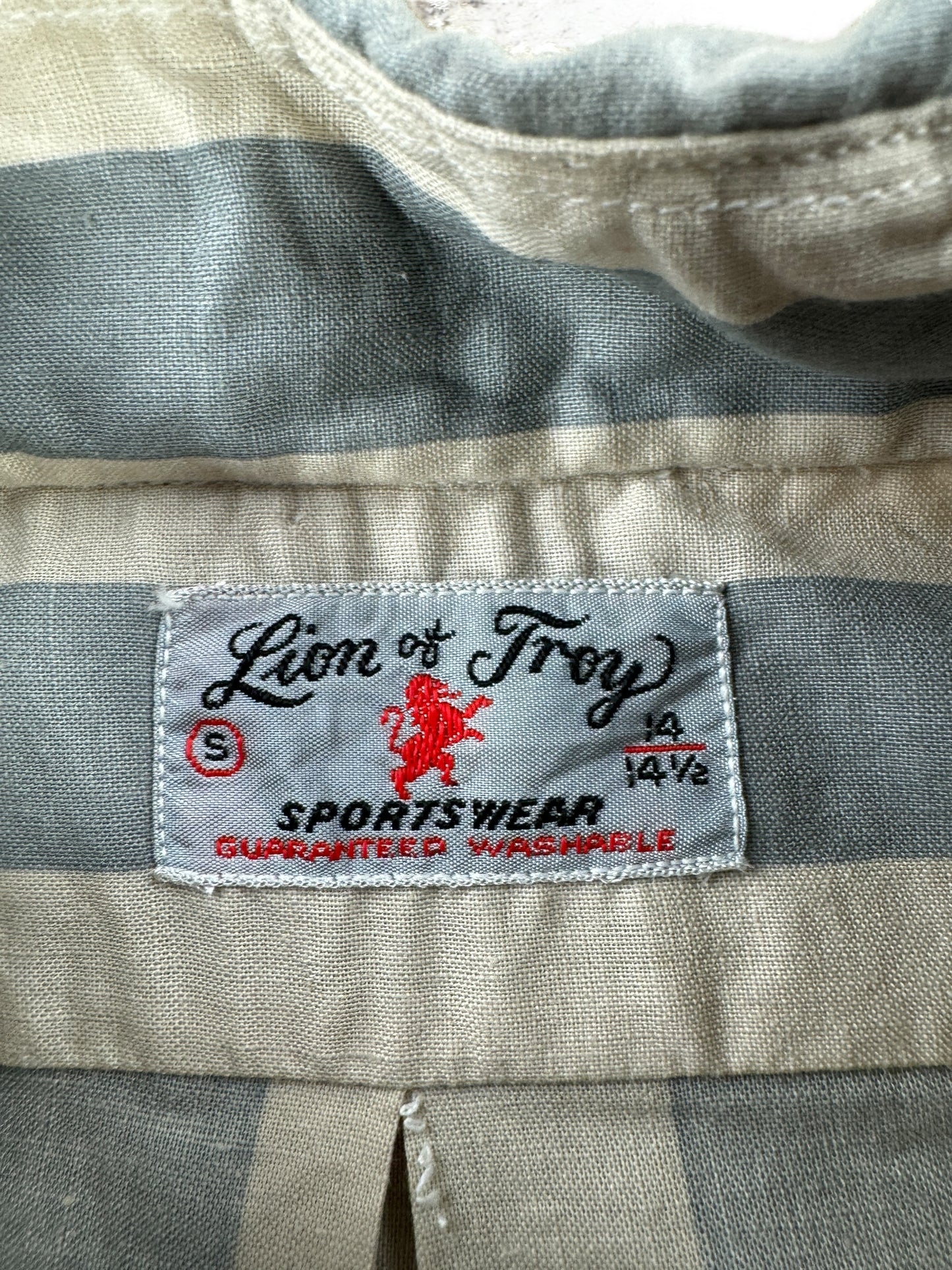 Tag on Vintage Lion of Troy Striped Polo Shirt SZ S