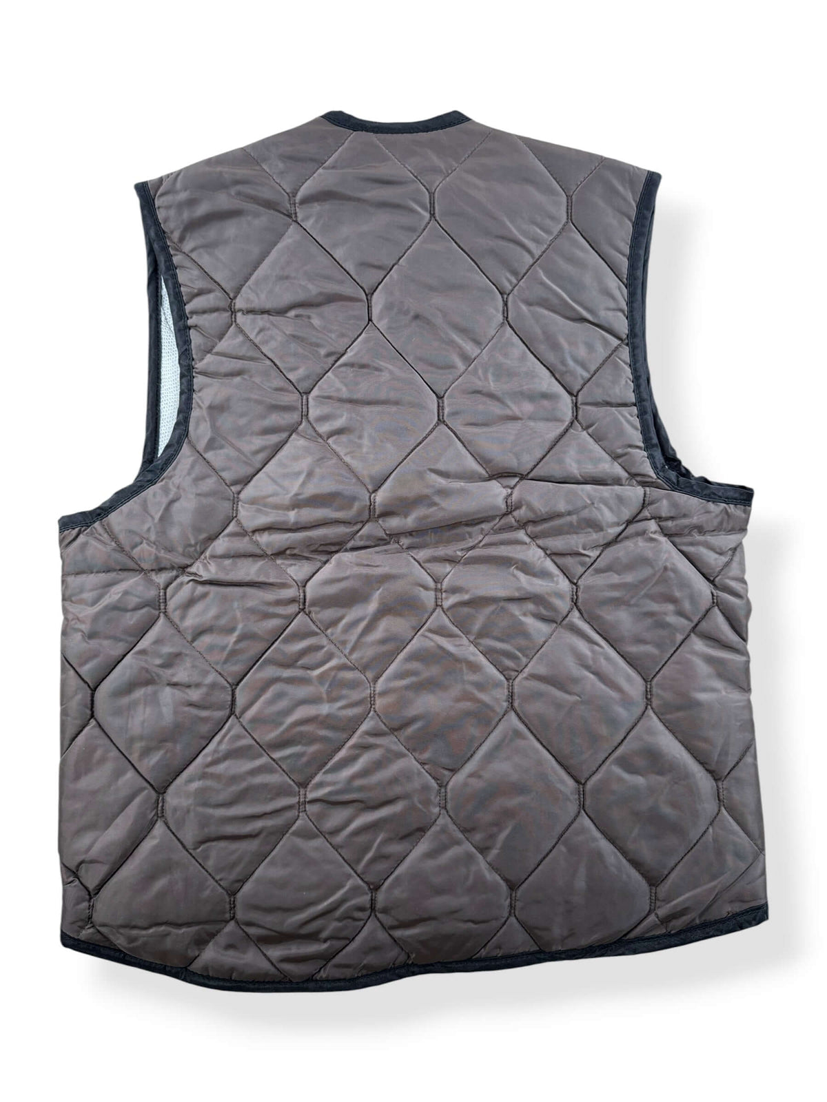 Back of Vintage NOS Brown Dacron Vest SZ M