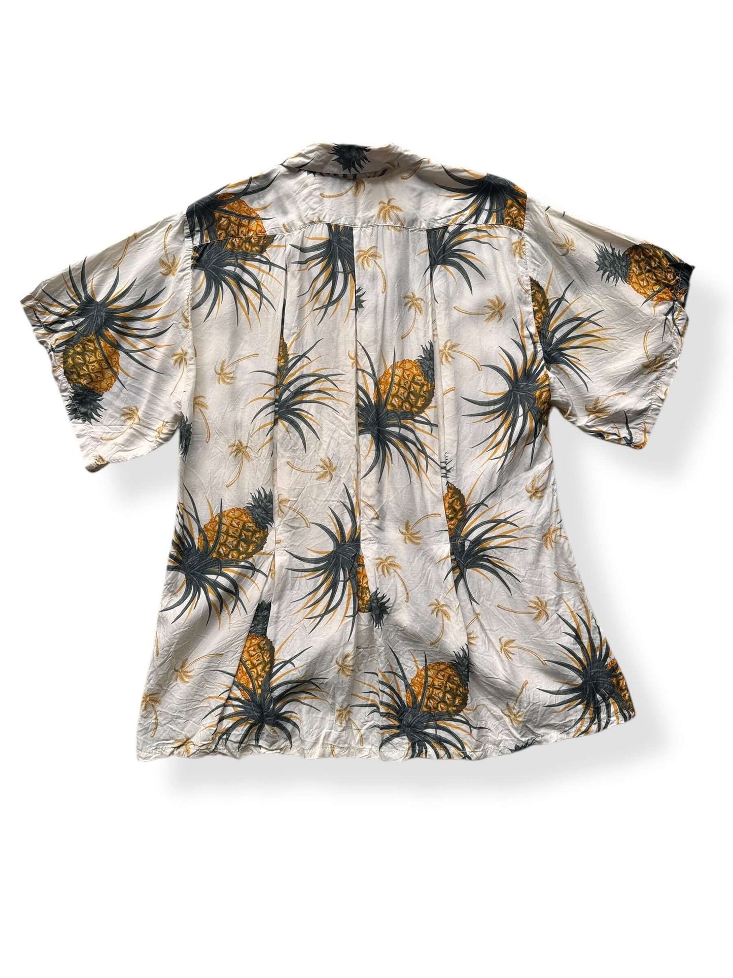 Back of Vintage Ladies Pineapple Aloha Shirt SZ M