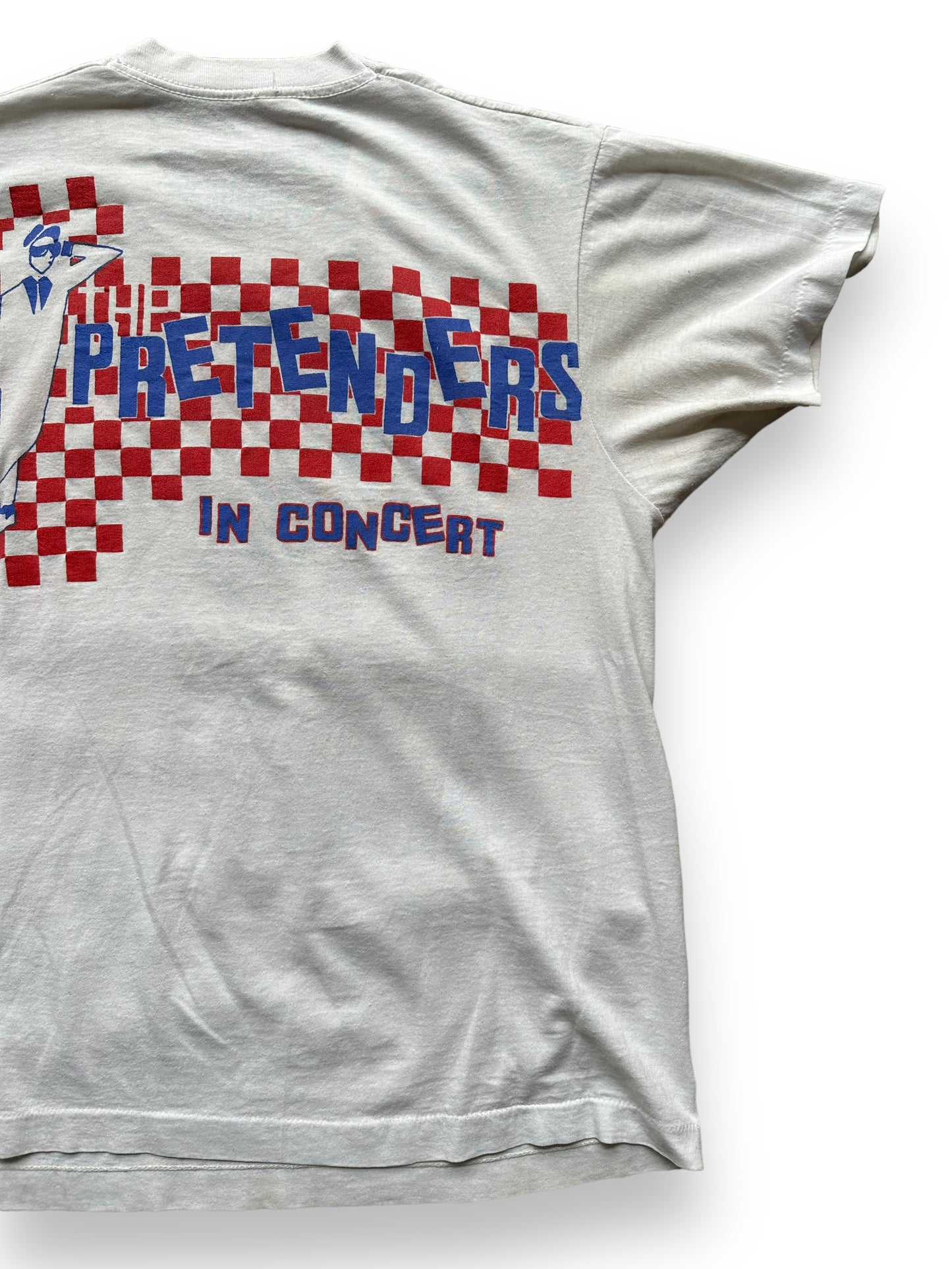 Right Rear View of Vintage Pretenders On Tour Bootleg Tee SZ L | Barn Owl Vintage Clothing | Vintage Chrissie Hynde Rock Tees Seattle