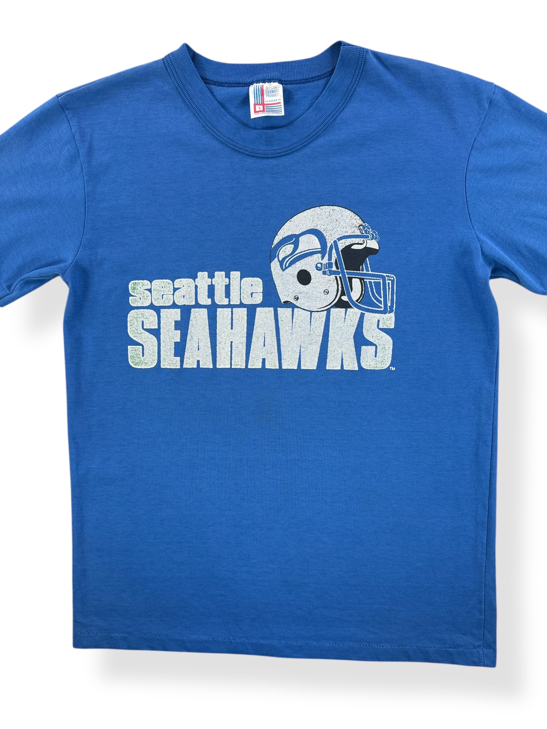 Front Close Up of Vintage 80s Seahawks Tee SZ M