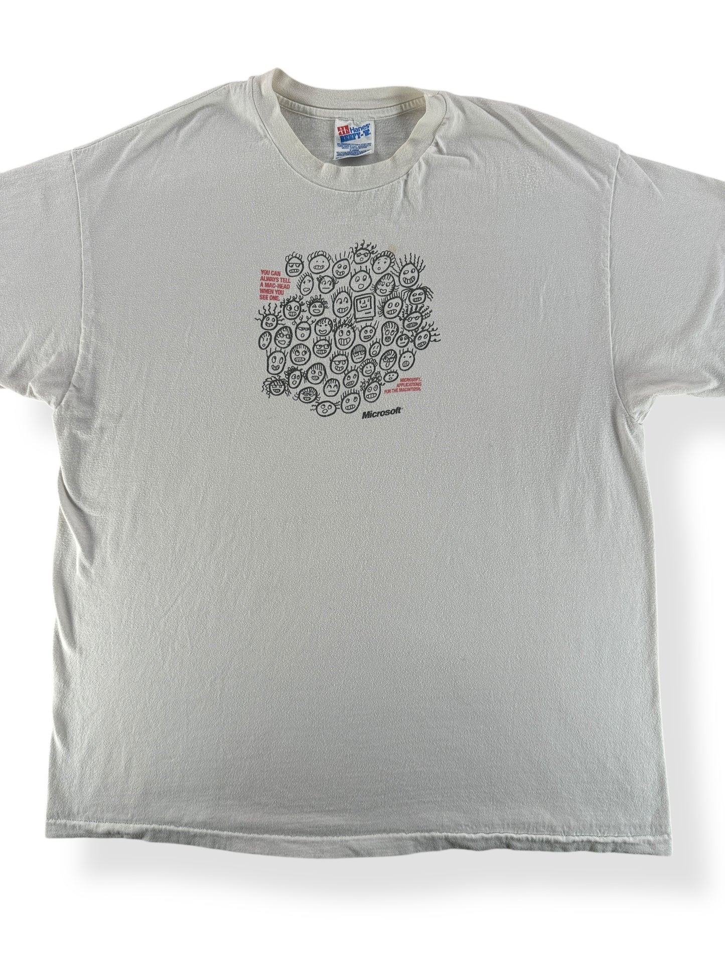Front Close Up of Vintage Microsoft Mac-Head Smack Talk Tee SZ XL