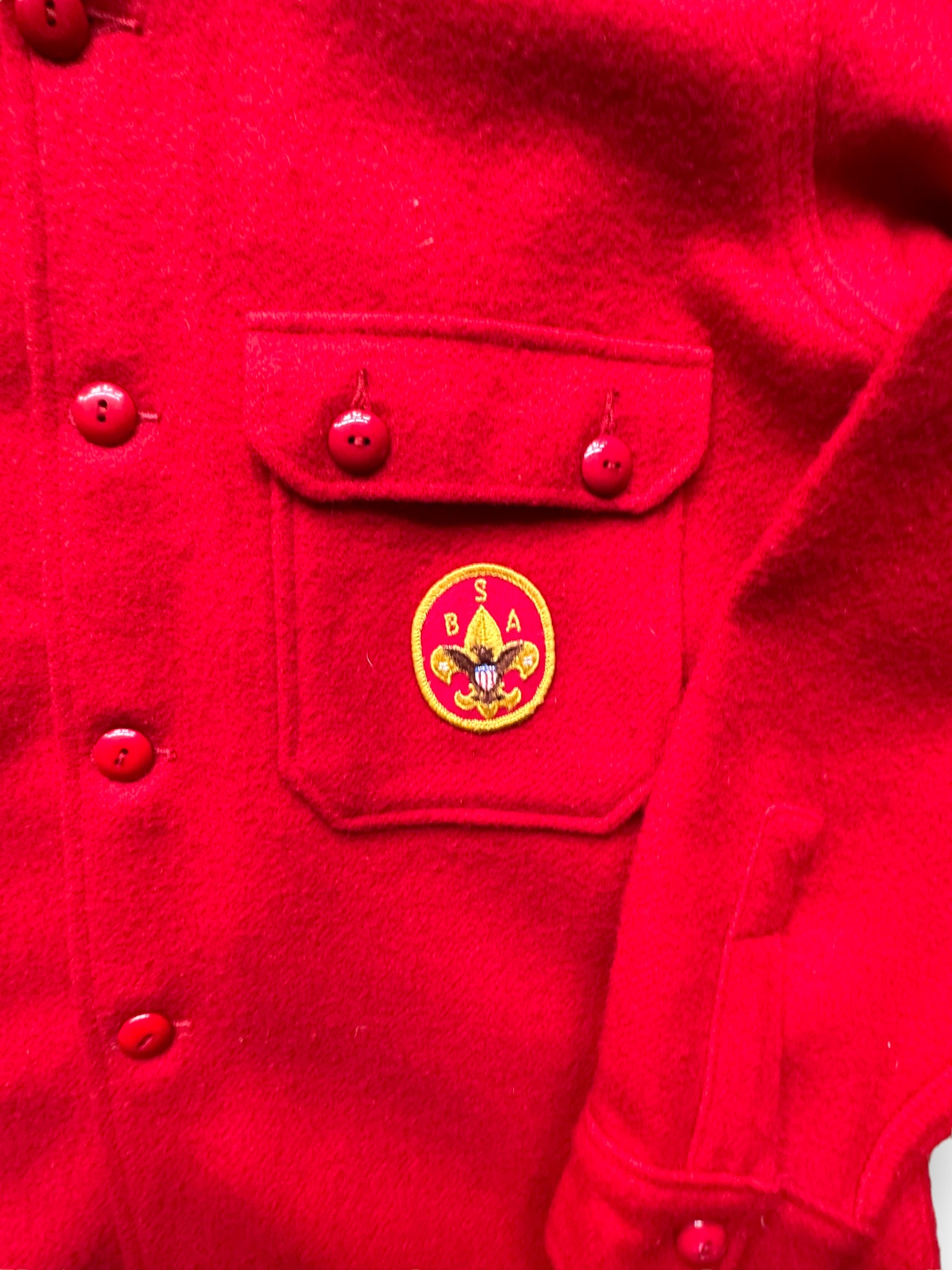 BSA Patch on Front of Vintage Wool Philmont Boy Scout Camp Jacket SZ XL | Vintage Boy Scout Jacket | Seattle Vintage Clothing