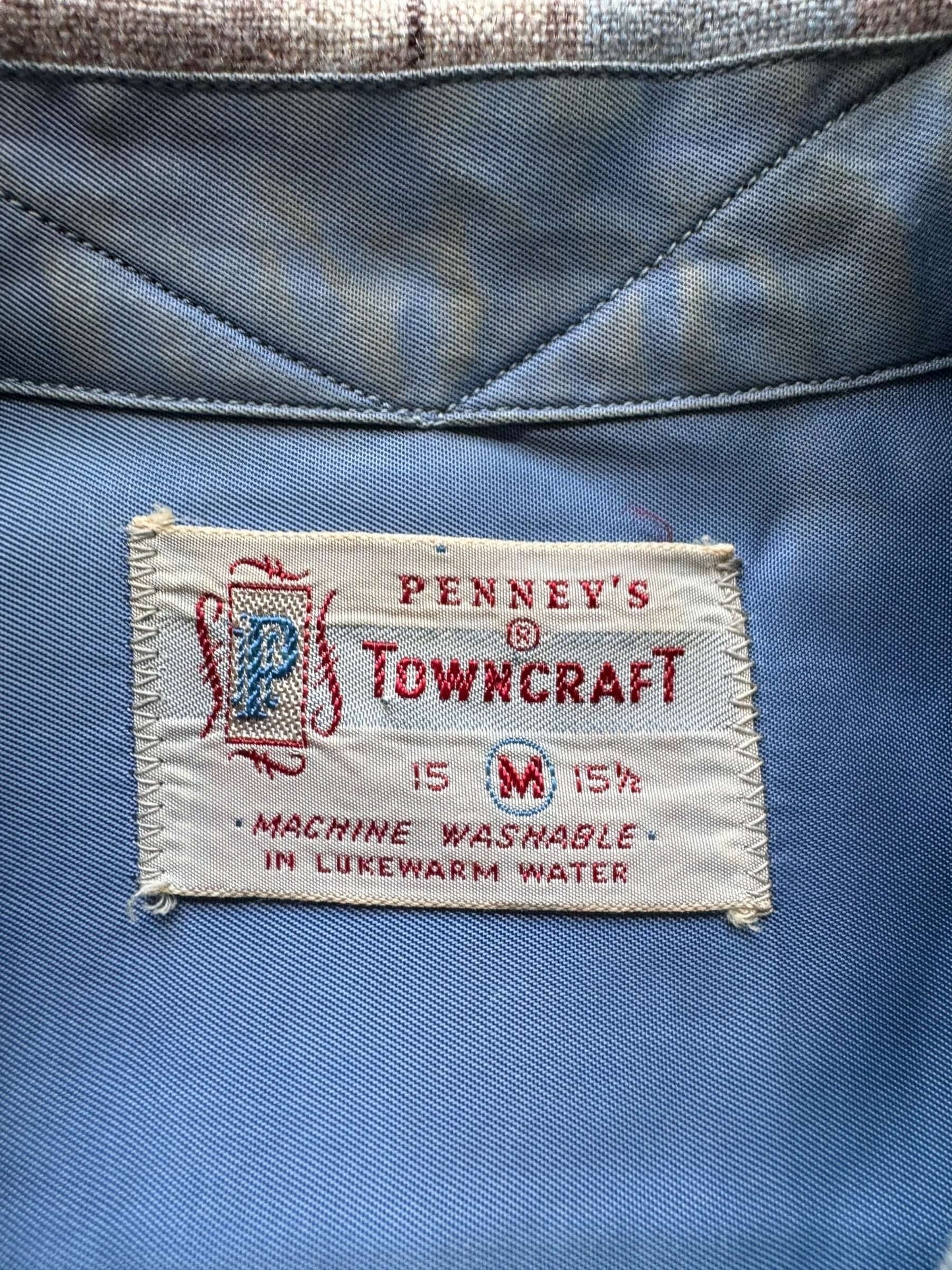 Tag on Vintage Penney's Towncraft Flannel SZ M