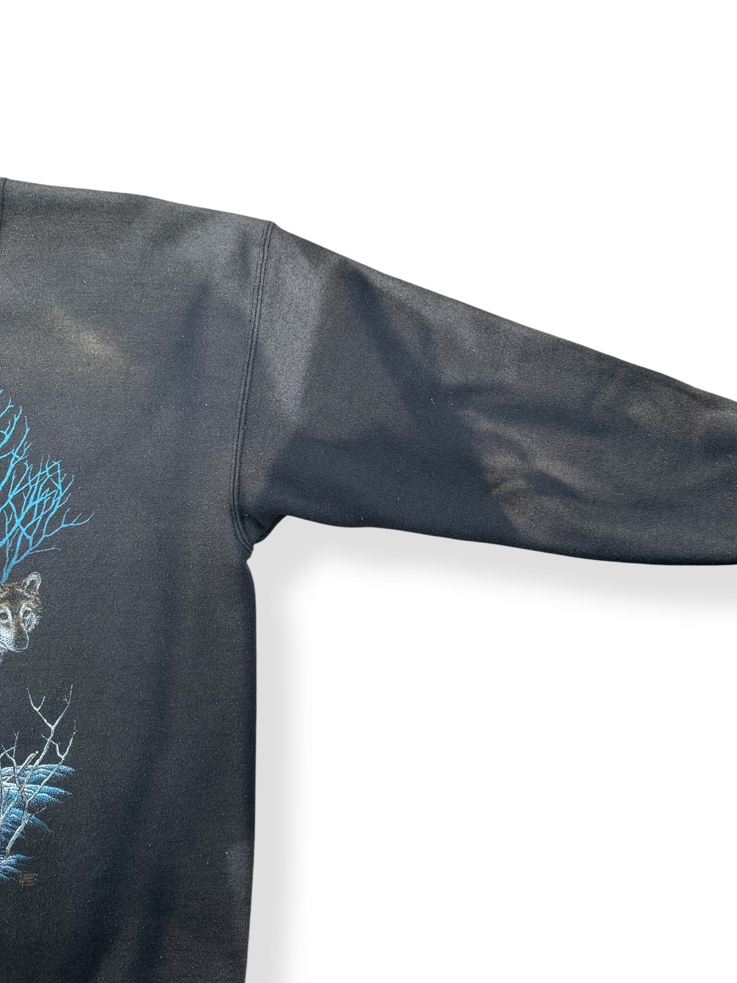 Fading on Vintage Faded Wolf Crewneck SZ L