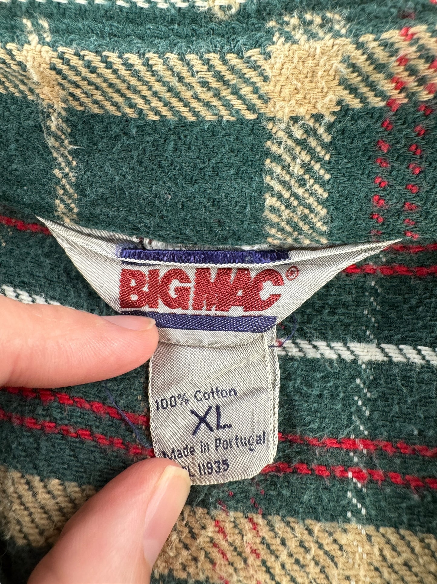 Tag on Vintage Big Mac Flannel SZ XL