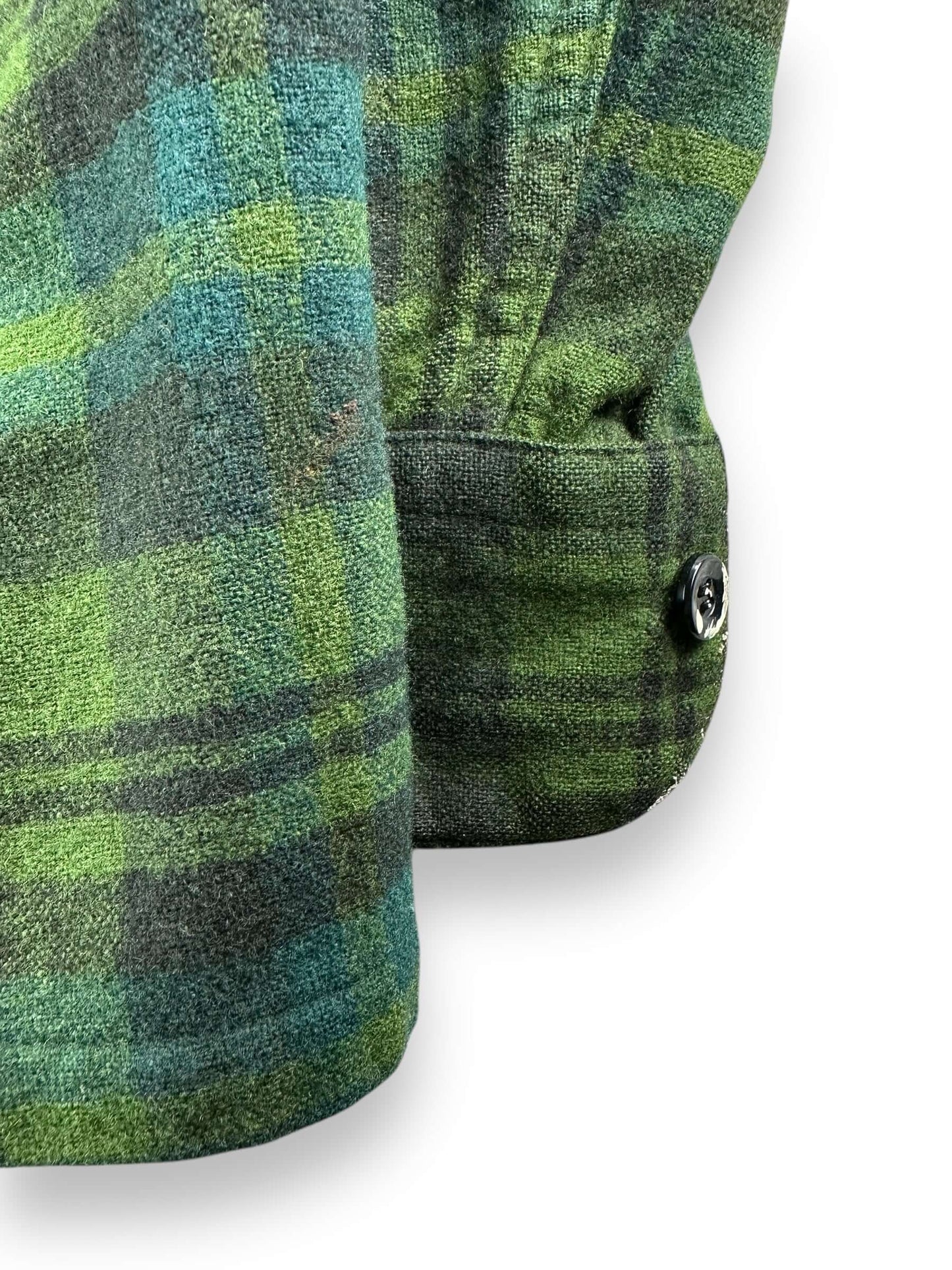 Vintage Paint Splattered Pendleton Blue/Green Wool Board Shirt SZ M