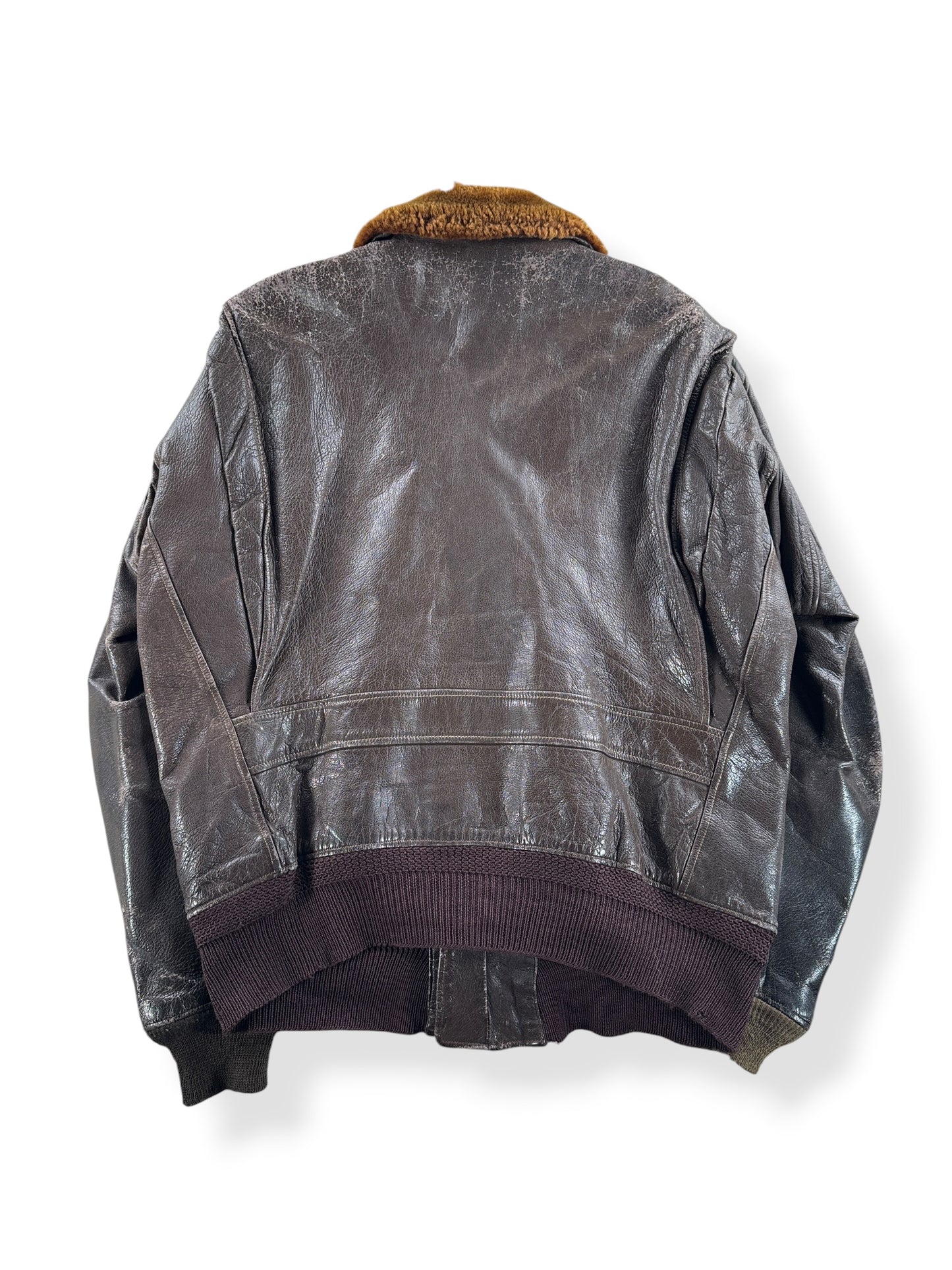 Back of Vintage Leather M422 Flight Jacket SZ L AS IS