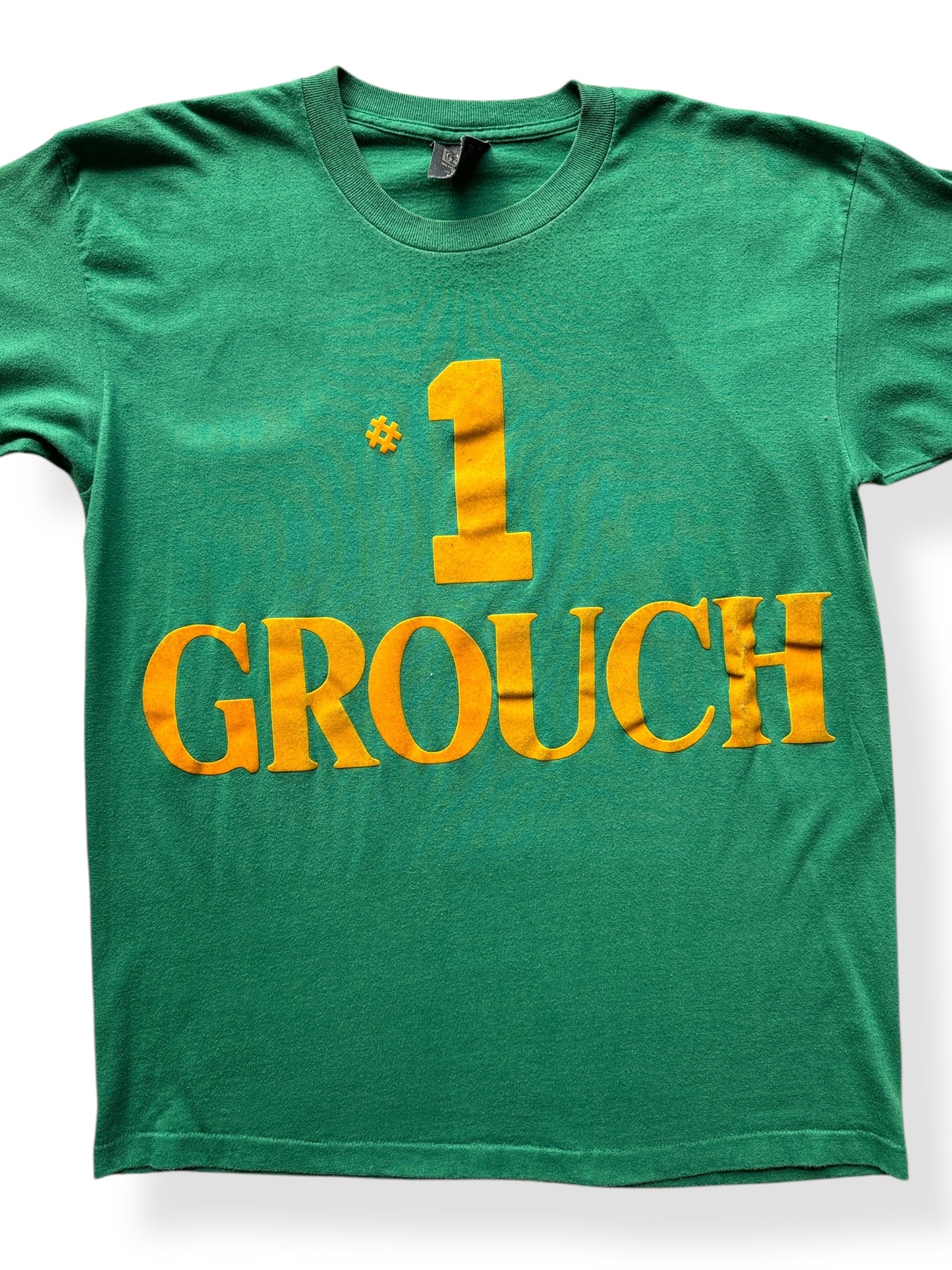 Front Close Up of Vintage #1 Grouch Tee SZ L