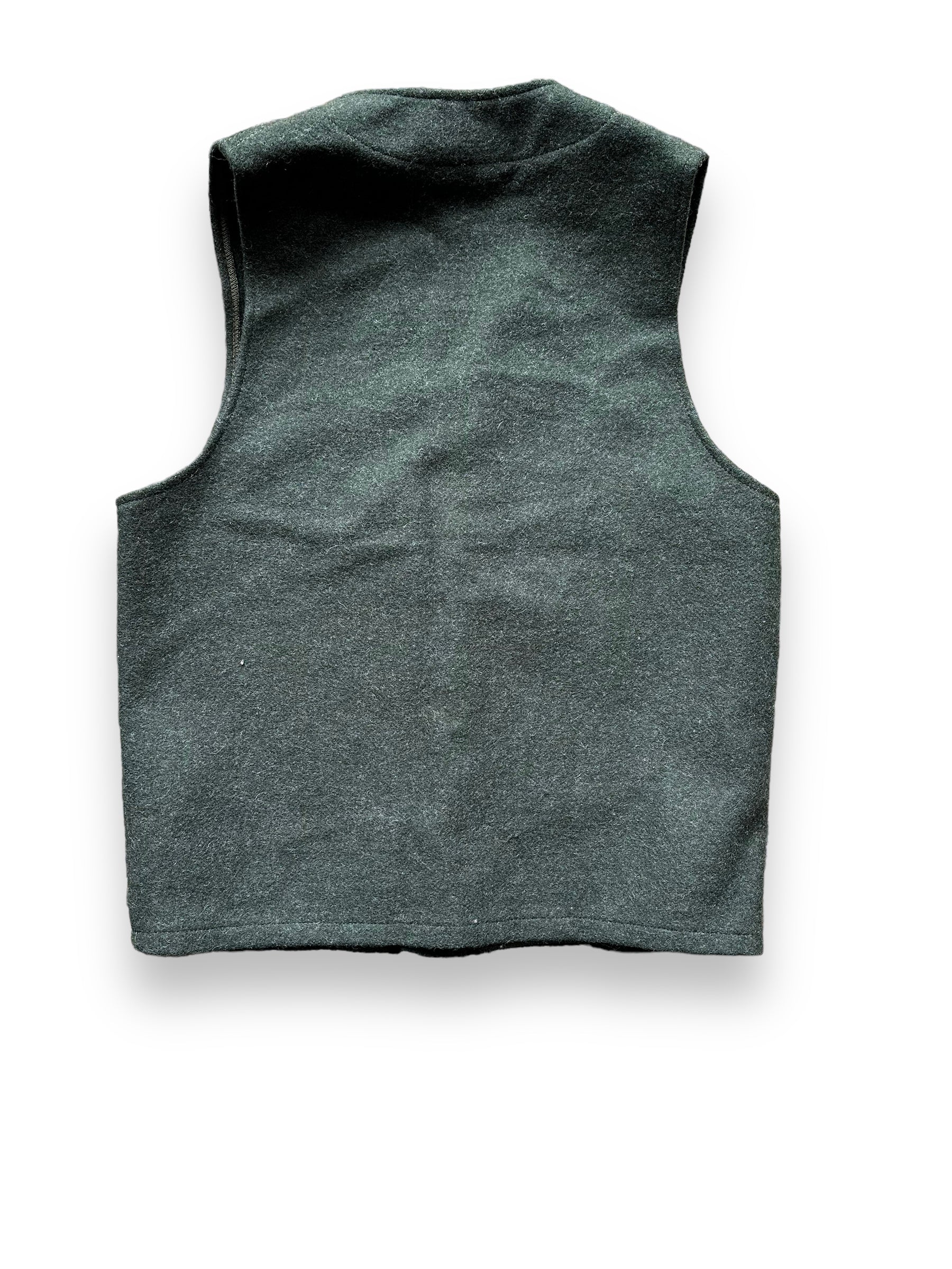 Rear View of Filson Forest Green Mackinaw Vest SZ M |  Barn Owl Vintage Goods | Vintage Filson Workwear Seattle