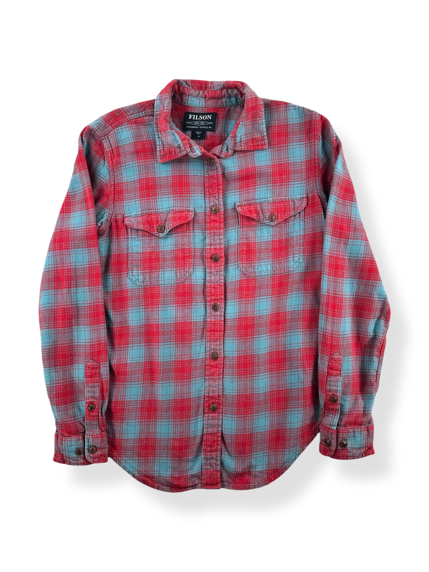 Front of Filson Women's Scout Flannel Shirt SZ M