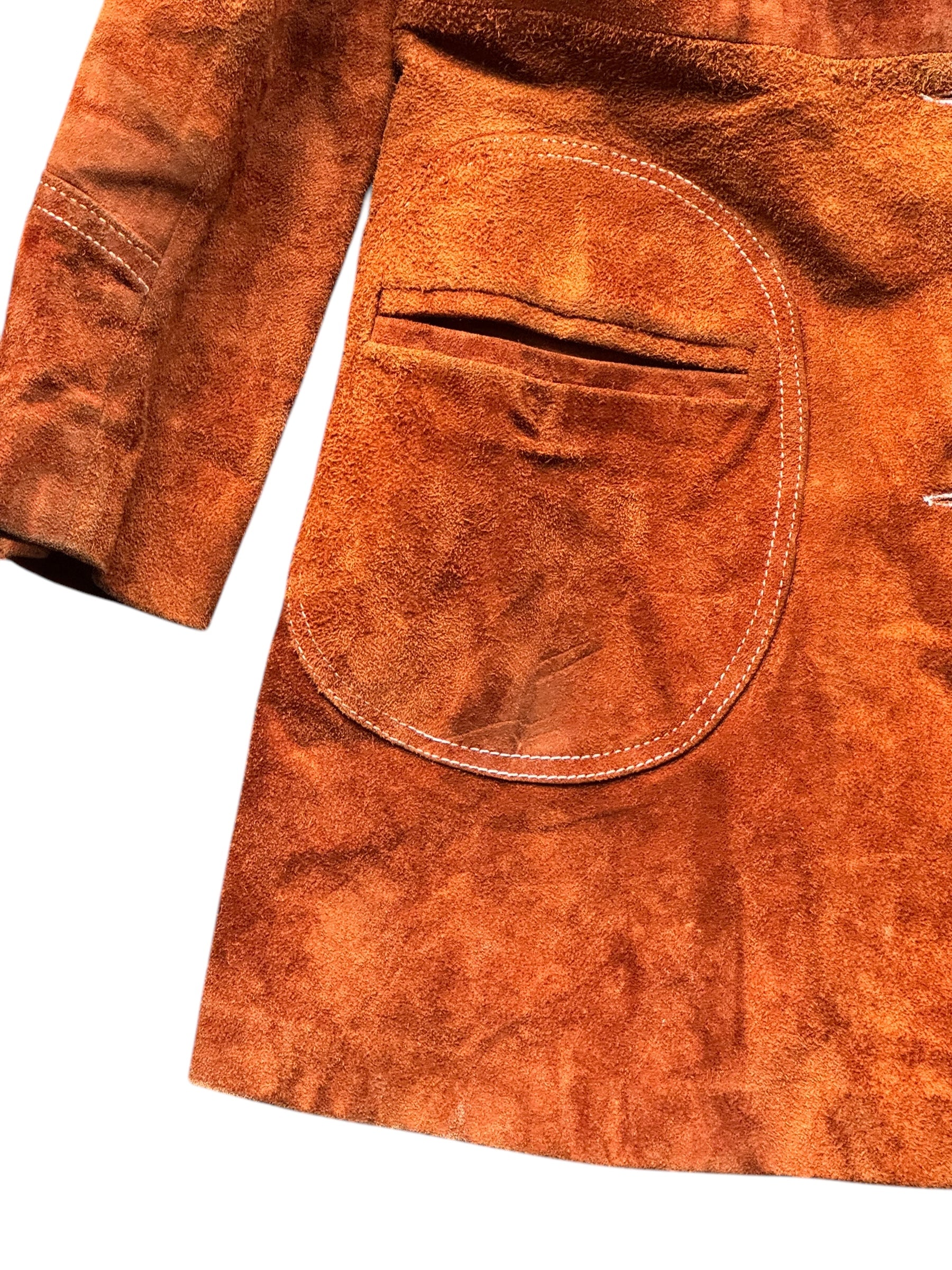 Right pocket of 1970s Brown Suede Coat M