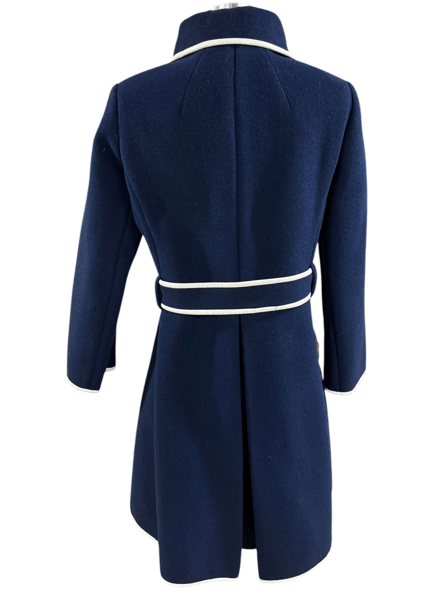 Back view of 1960s Dia Diodato Wool Navy Blue Coat M