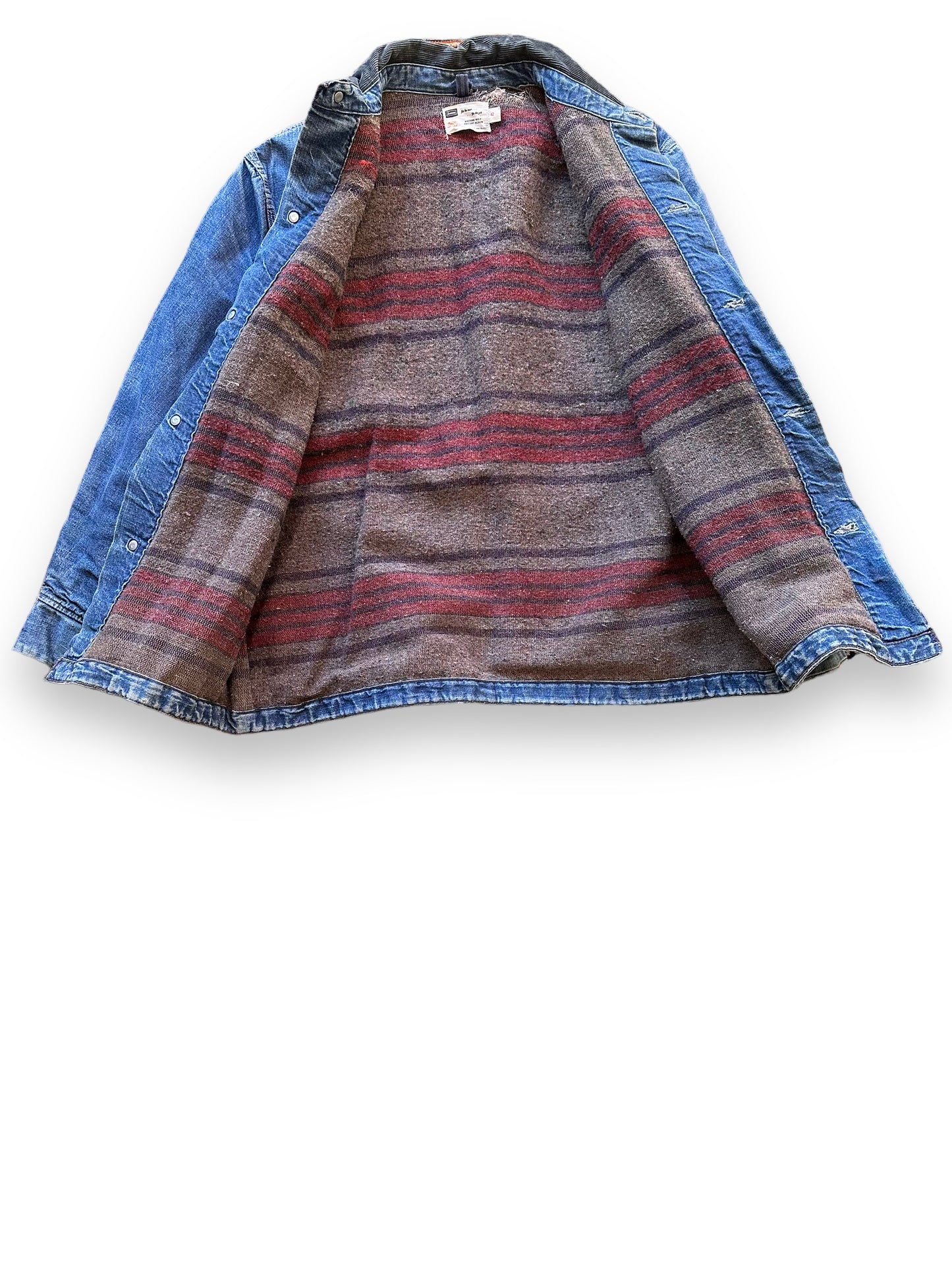 Lining View of Vintage Sears Blanket Lined Denim Chore Coat SZ 42 | Vintage Denim Chore Coat | Barn Owl Vintage Seattle