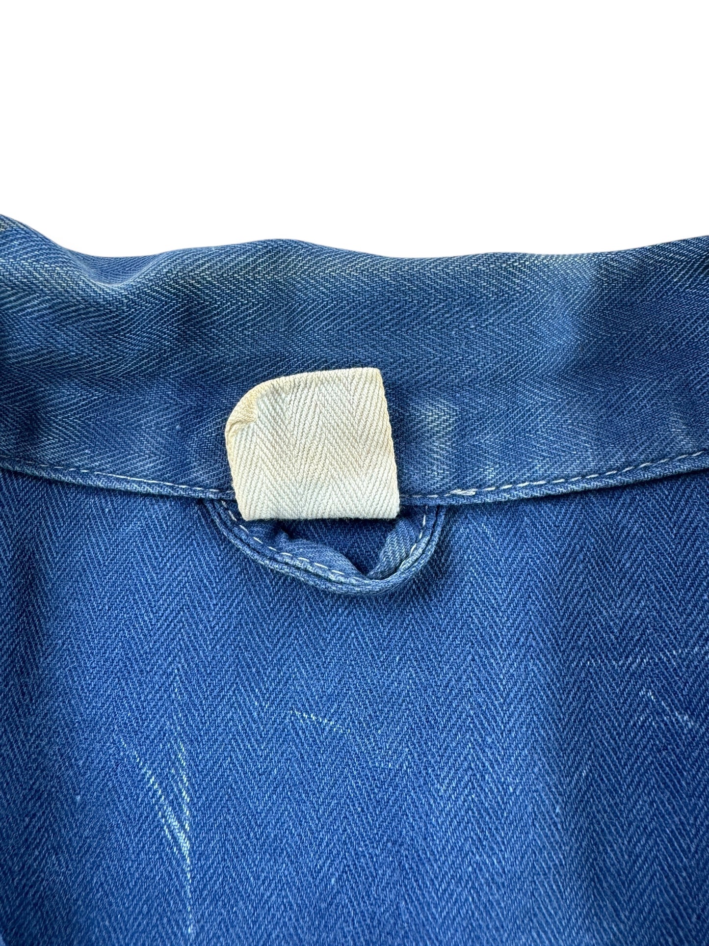 Tag on Vintage Well Loved HBT French Chore Coat SZ L