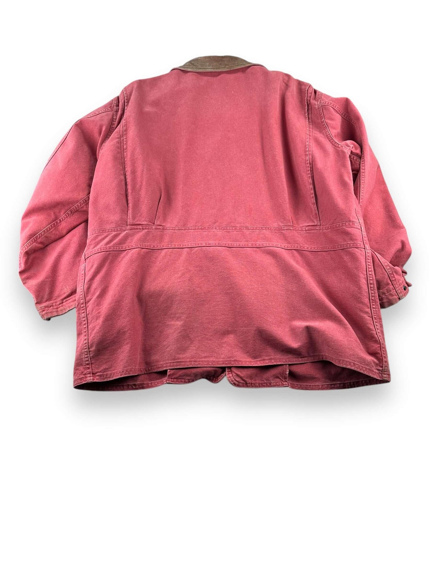 Rear View of Vintage Woolrich Salmon Colored Barn Coat SZ XXL