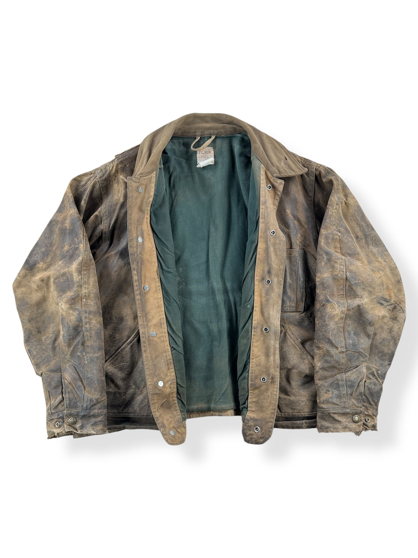 Inside of Vintage Filson Style 621 Tin Cloth Field Jacket SZ L