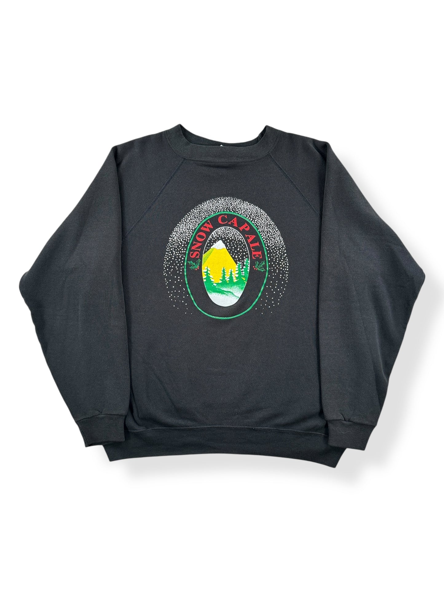 Front of Vintage Festive Snowcap Ale Crewneck SZ L