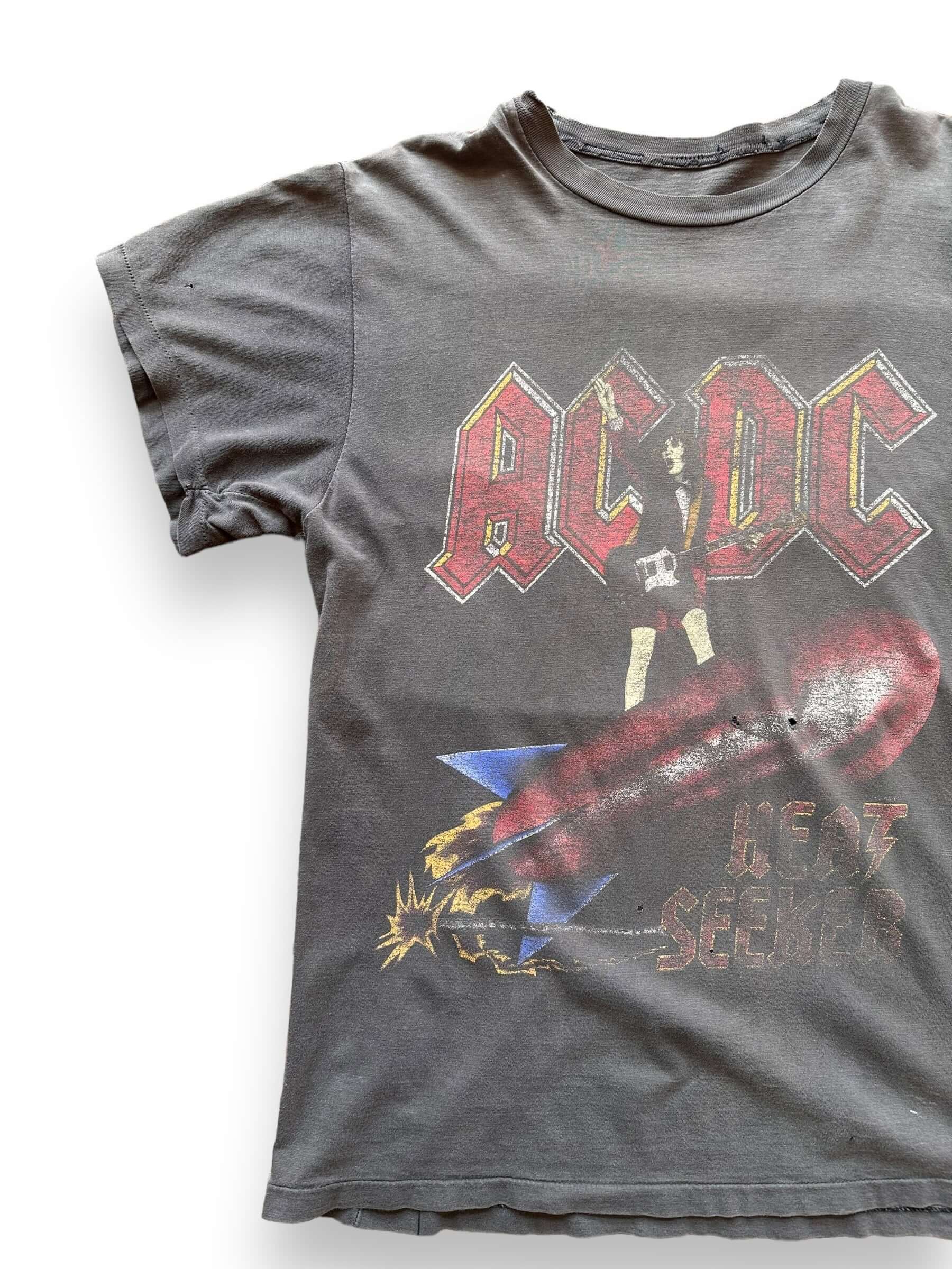 front right of Vintage 80's ACDC "Heat Seeker" Band Tee Shirt SZ M