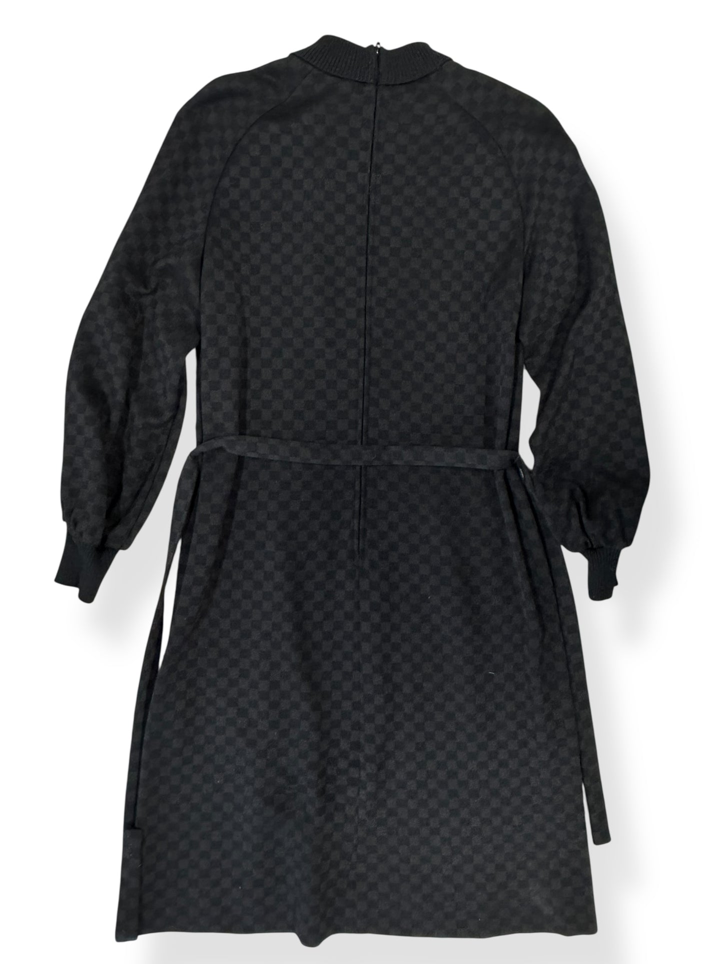 Back view of 70s Kimberly Wool Check Dress M-L