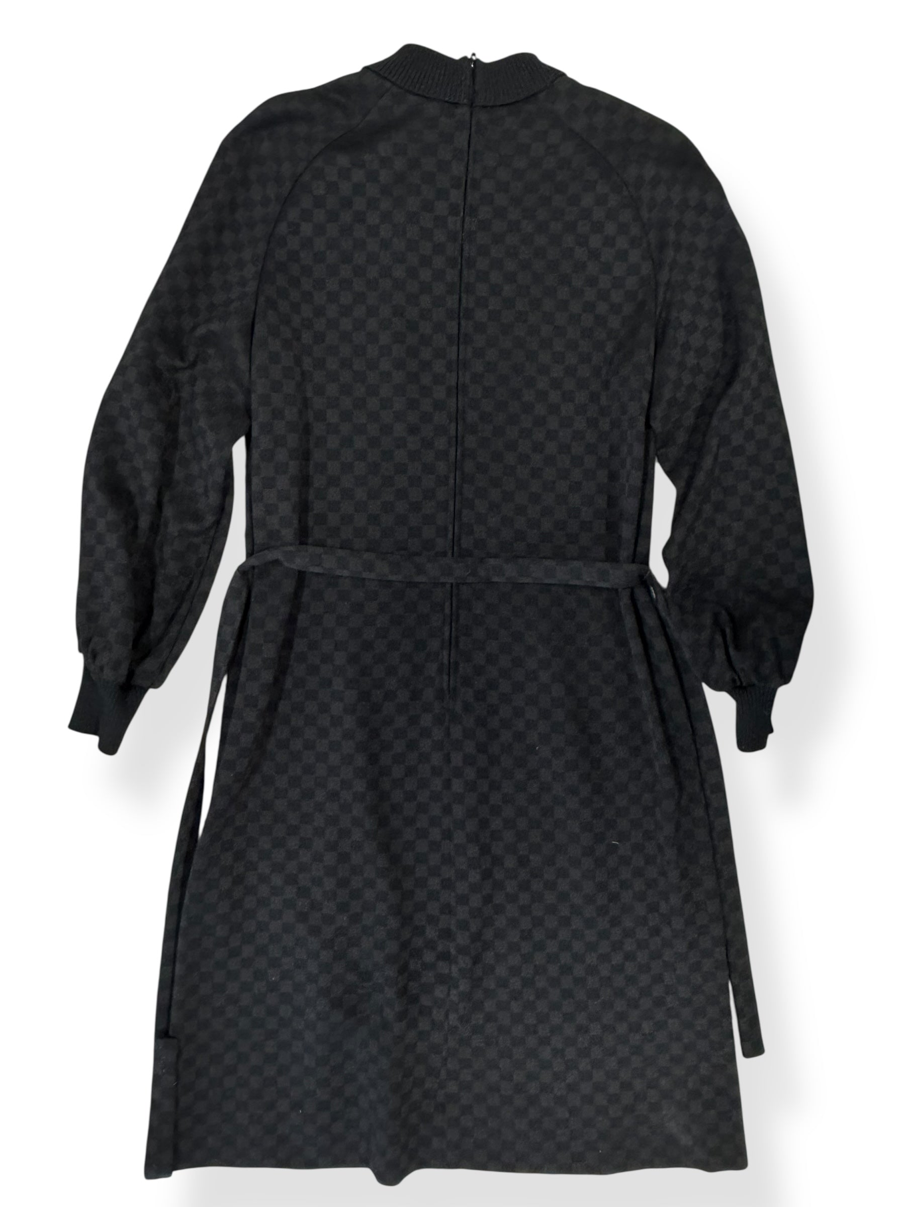 Back view of 70s Kimberly Wool Check Dress M-L