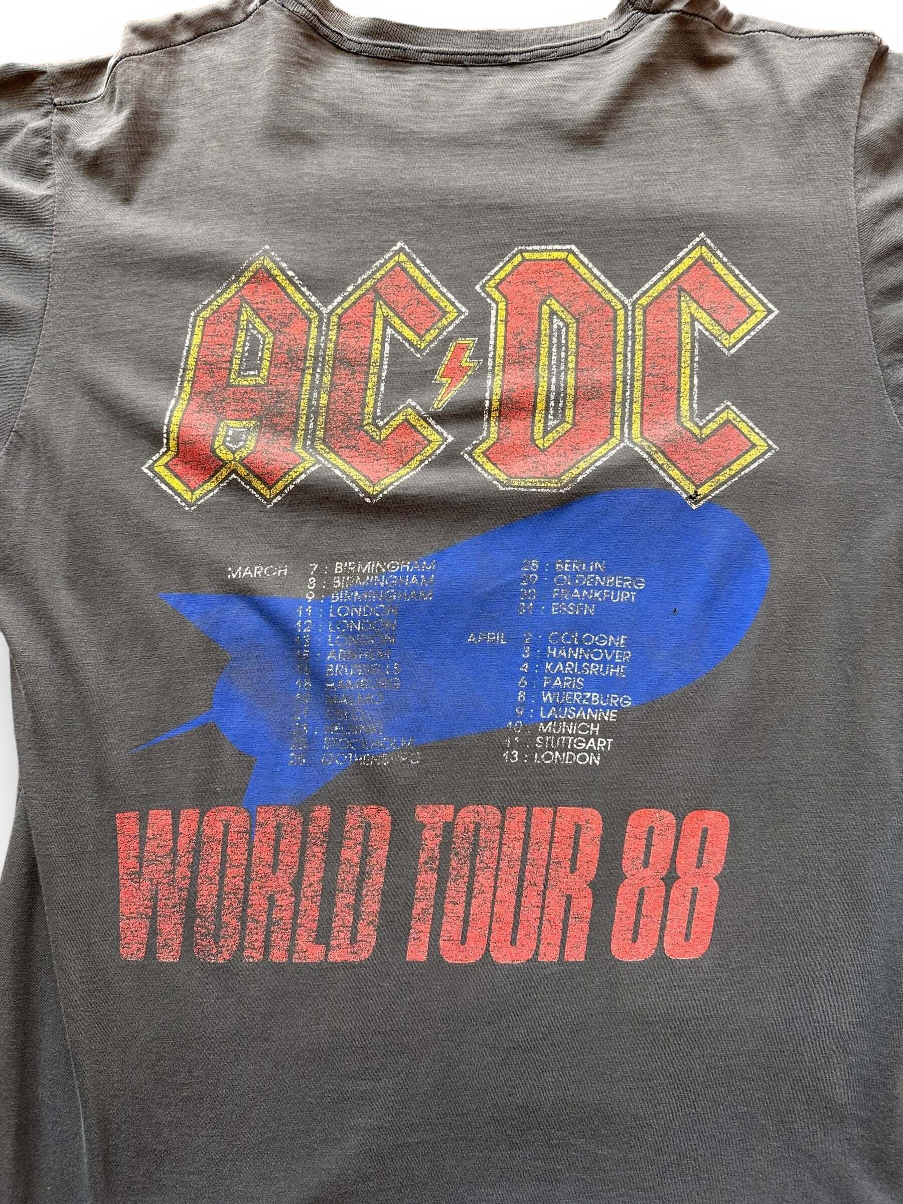 back close up of Vintage 80's ACDC "Heat Seeker" Band Tee Shirt SZ M