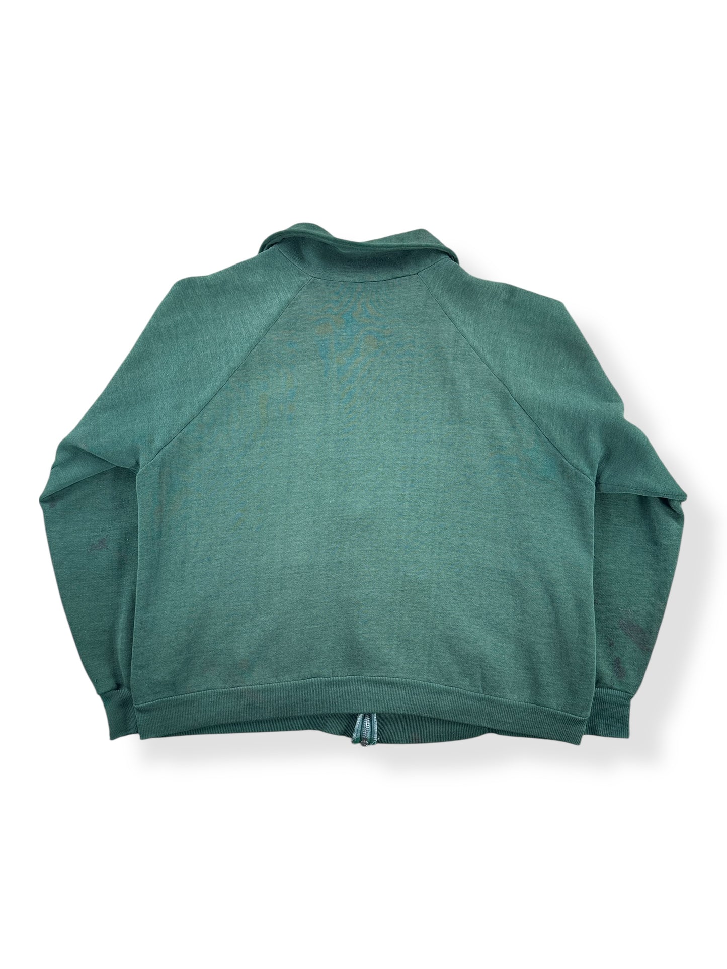Back of Vintage Green Shit Zip Up Sweatshirt SZ M