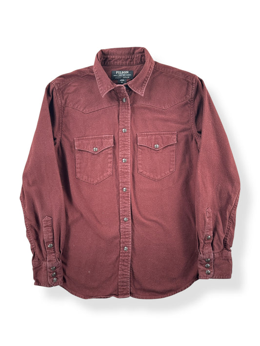 Front of Filson Redwood Women's Flannel Shirt SZ M