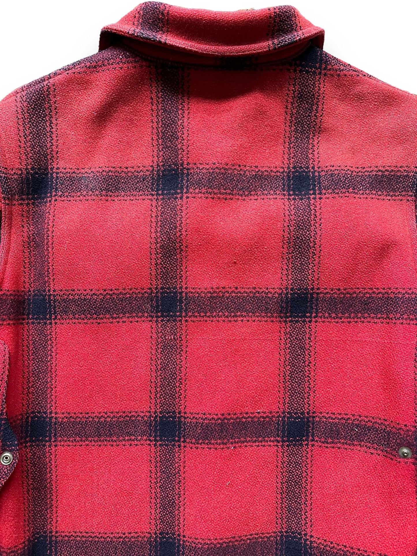 Slight Staining on Rear of Vintage 75% Red Filson Hunter Wool Jacket SZ 46