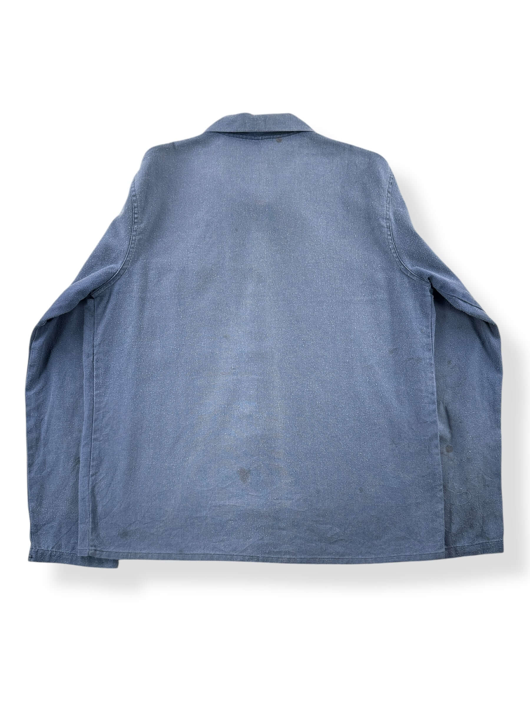 Back of Vintage Faded French Work Blouse SZ L