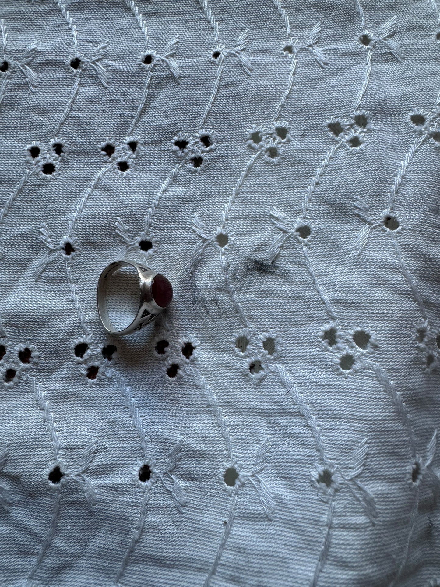 Staining on Vintage 50s Eyelet Dress + Bolero Set SZ S - AS IS