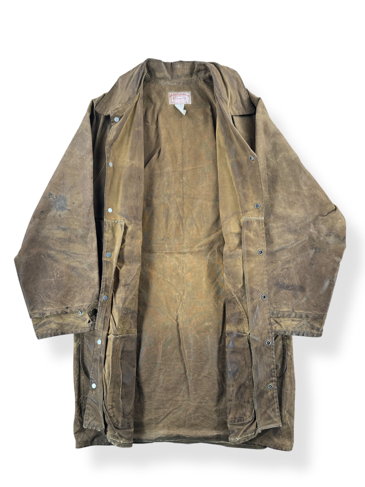 Inside of Vintage Filson Style 68 Tin Cloth Jacket SZ L