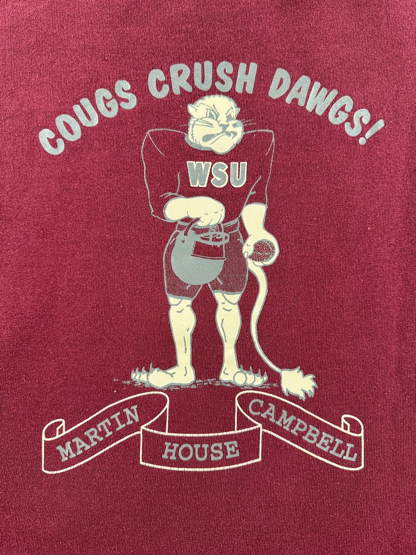 Back Graphic of Vintage 1992 Cougars Apple Cup Crewneck SZ XL (Fits L)