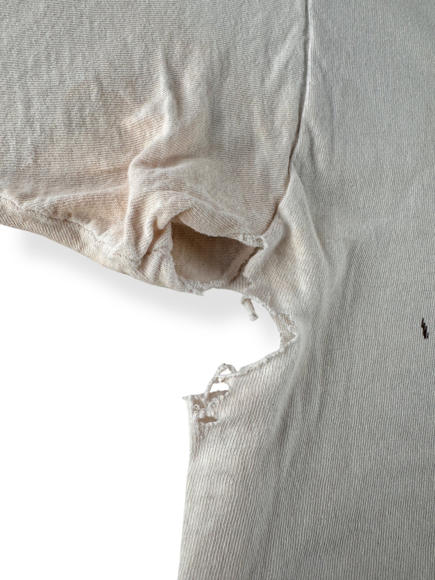 Hole on Pit of Vintage Blowed Out White FOTL Tee SZ M