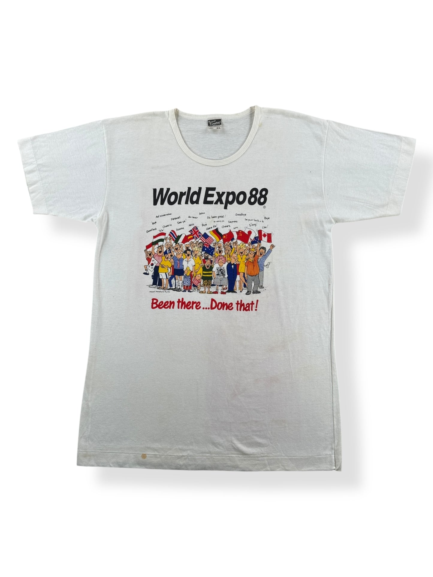 Front of Vintage World Expo '88 Tee SZ L